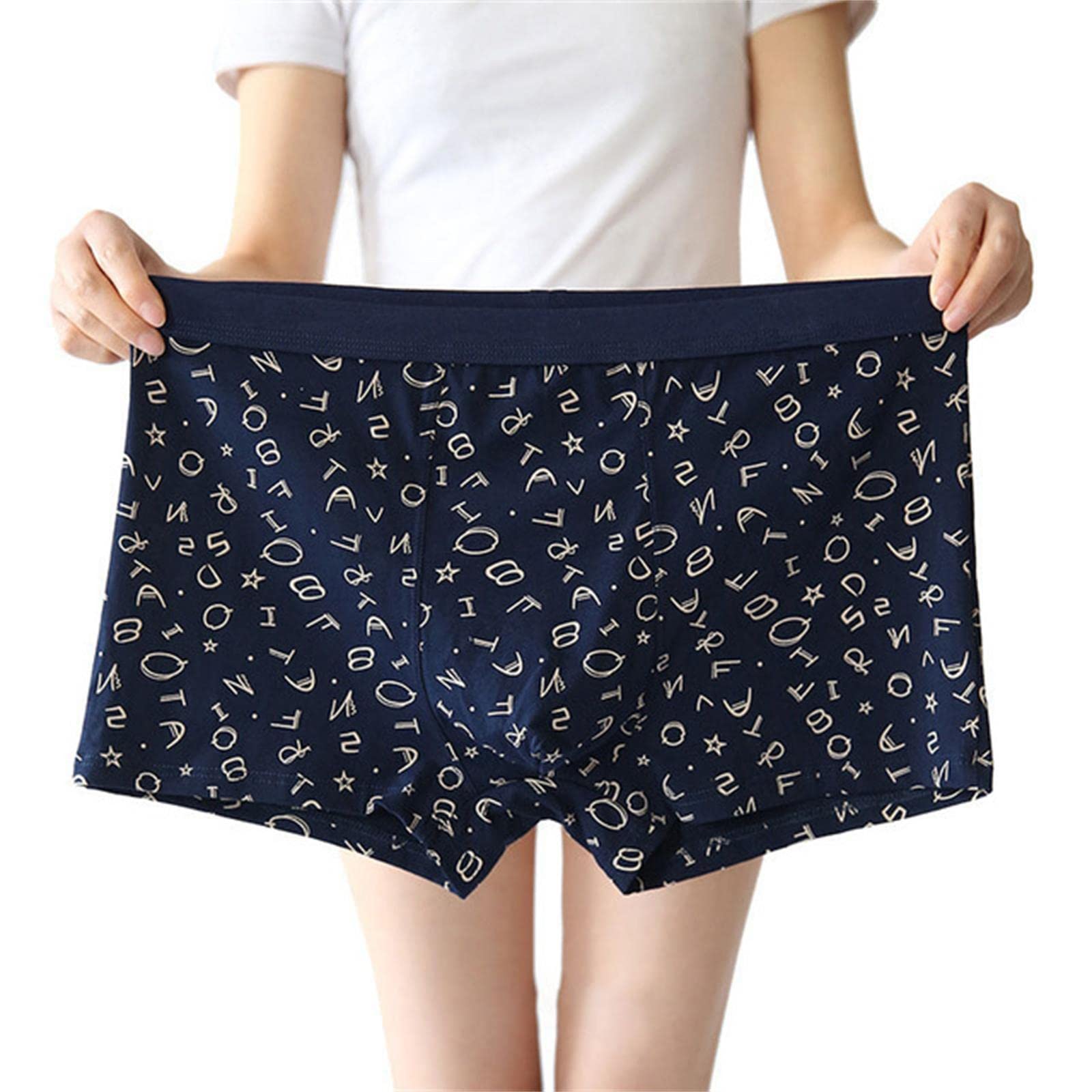 Bokserki męskie plus size Męska Bokser Bawełniana Drukowana Luźna Bielizna Duży Rozmiar Xl-7Xl 3 Paczki