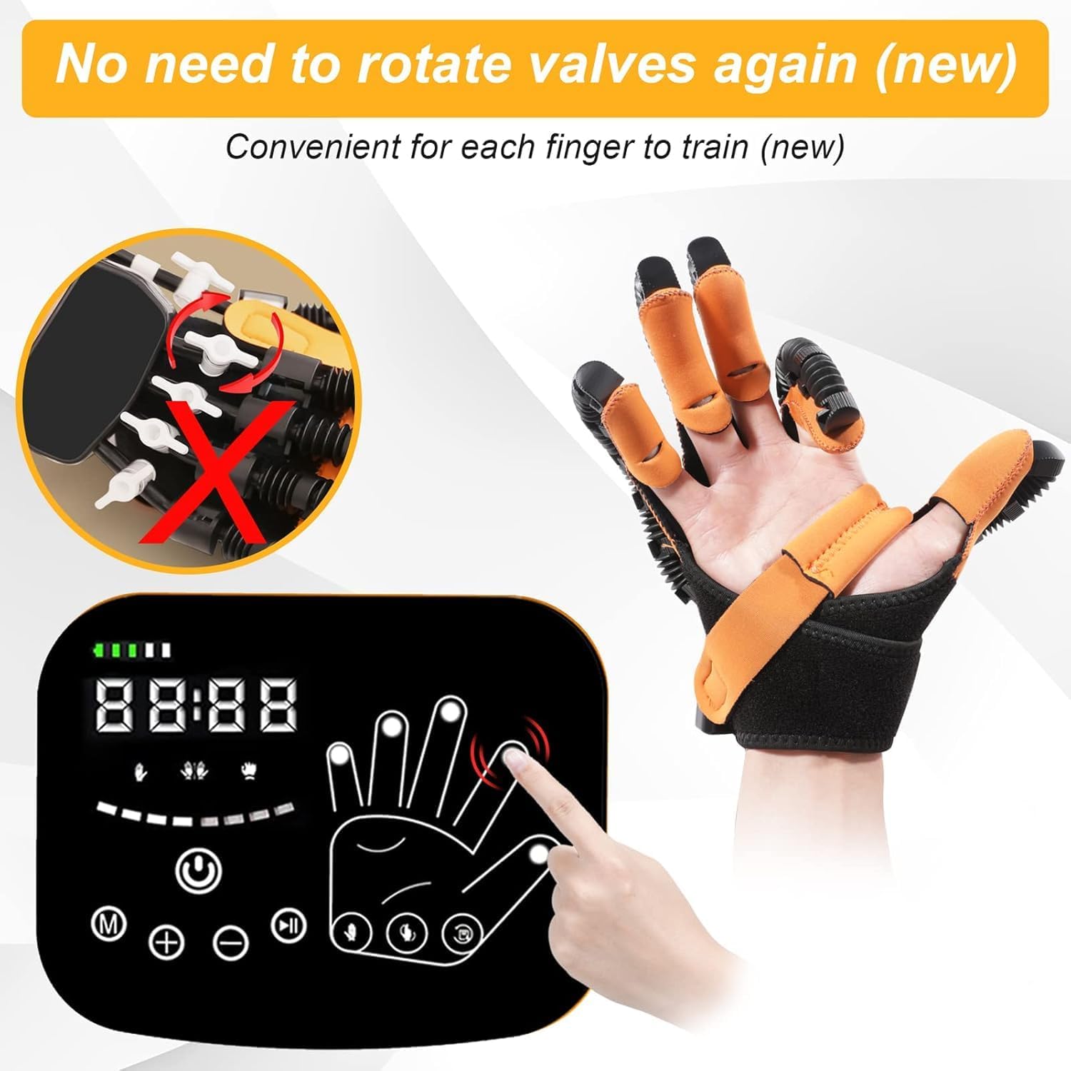 Guantes robóticos de rehabilitación mejorados, Equipo de rehabilitación de Mano para Pacientes con accidente cerebrovascular, Guante de rehabilitación de Dedos para Pacientes con