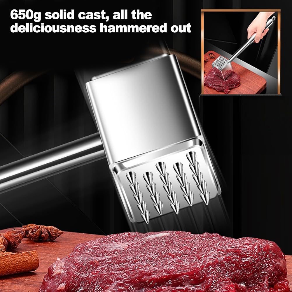 Ablandador de carne, pesado, robusto y resistente, acero inoxidable 316