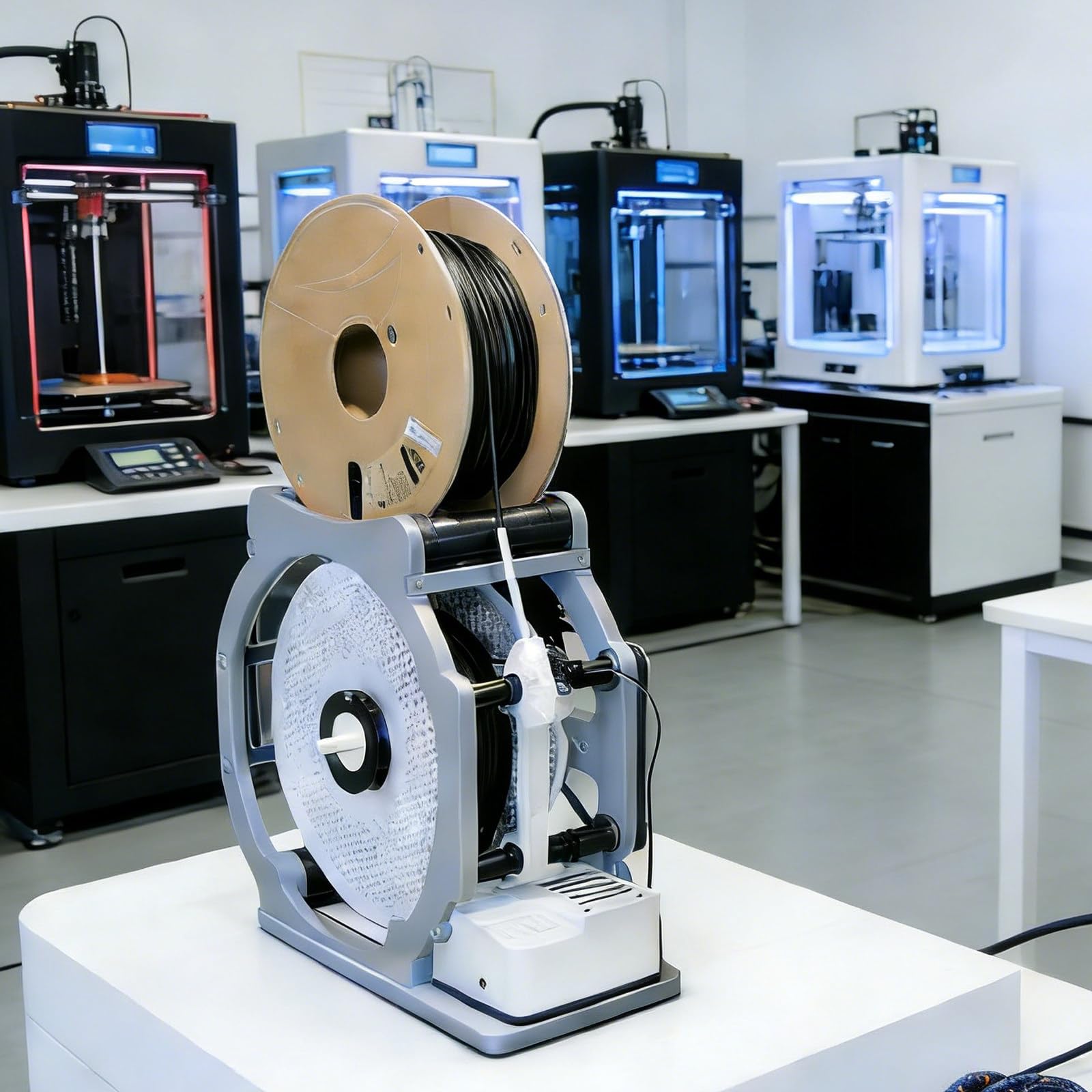 Rebobinador de filamento eléctrico, capacidad de 1 kg, rebobinador inteligente para PLA PETG, ABS, TPU, nailon e hilos de soldadura