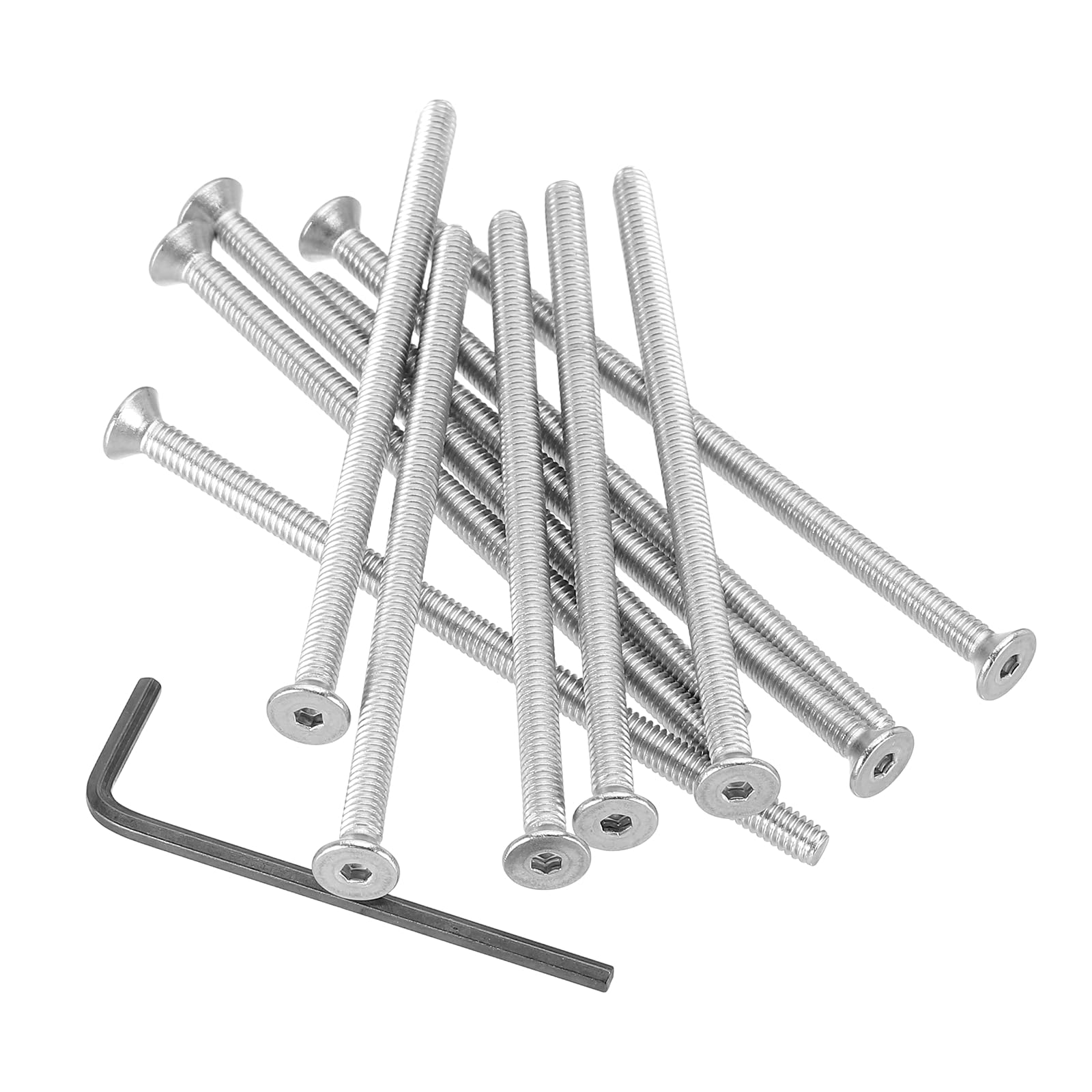 PATIKIL #8-32 x 3-1/4" Flat Head Socket Cap Screws, 10Pcs Countersunk Bolts Head Machine Screws 304 Stainless Steel (18-8) UNC Socket Drive Bolt Fasteners for Industry Machinery Household