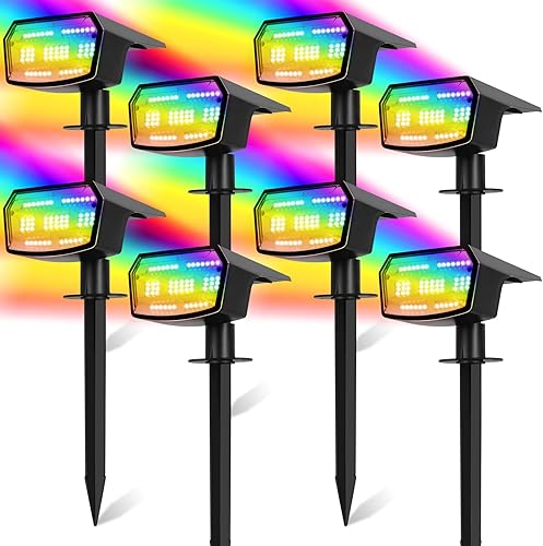 Sucolite Paquete de 8 focos solares para exteriores, 59 luces solares LED para exteriores, impermeables, 9 modos de iluminaciĂłn, luces solares para Sucolite Paquete de 8 focos solares para exteriores, 59 luces solares LED para exteriores, impermeables, 9 modos de iluminaciĂłn, luces solares para