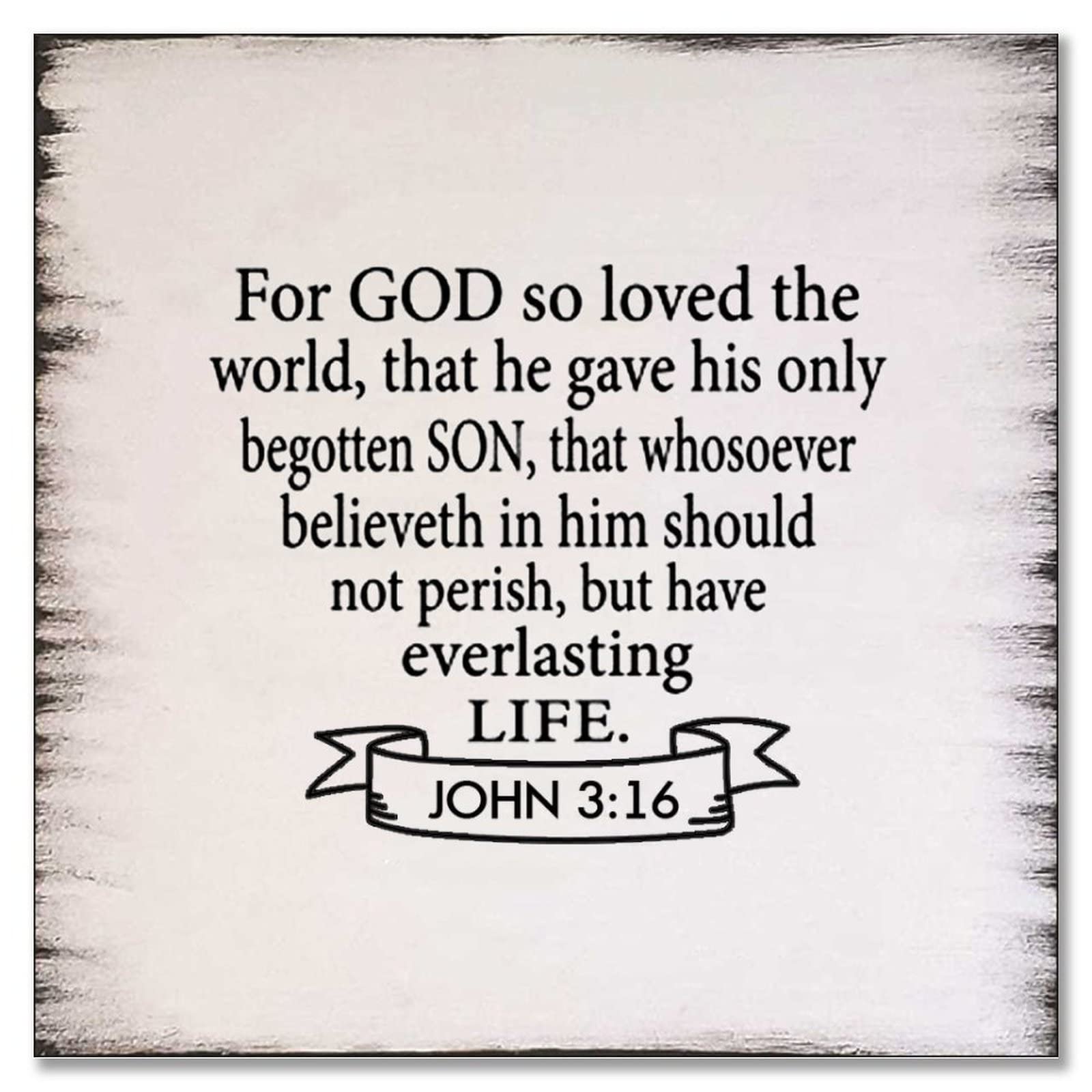 FoDuoDuoFor God So Loved The World Christian Wood Sign | Housewarming Gift | Home Decor | Living Room Decor | Christian Gifts | Rustic Wood Wall Sign | Farmhouse Sign 16x16 Inch