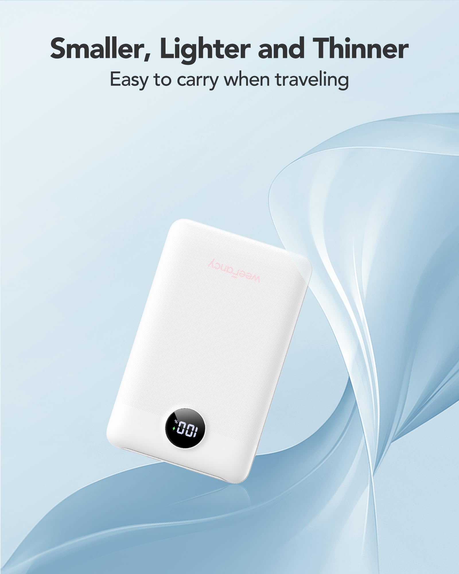 WeeFancy Power Bank 10000mAh 22,5W Caricatore Portatile Ricarica Rapida Mini Powerbank con Cavi Integrati Batteria Esterna con 3 Uscite & 3 Ingressi per iPhone Samsung Huawei Xiaomi iPad ecc. (Bianco)