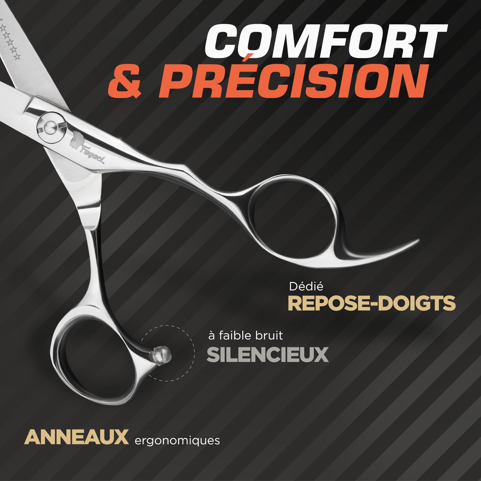 Fagaci Ciseaux à cheveux professionnels Lames tranchantes, ciseaux de coupe fine pour homme et femme, kit de ciseaux de barbier
