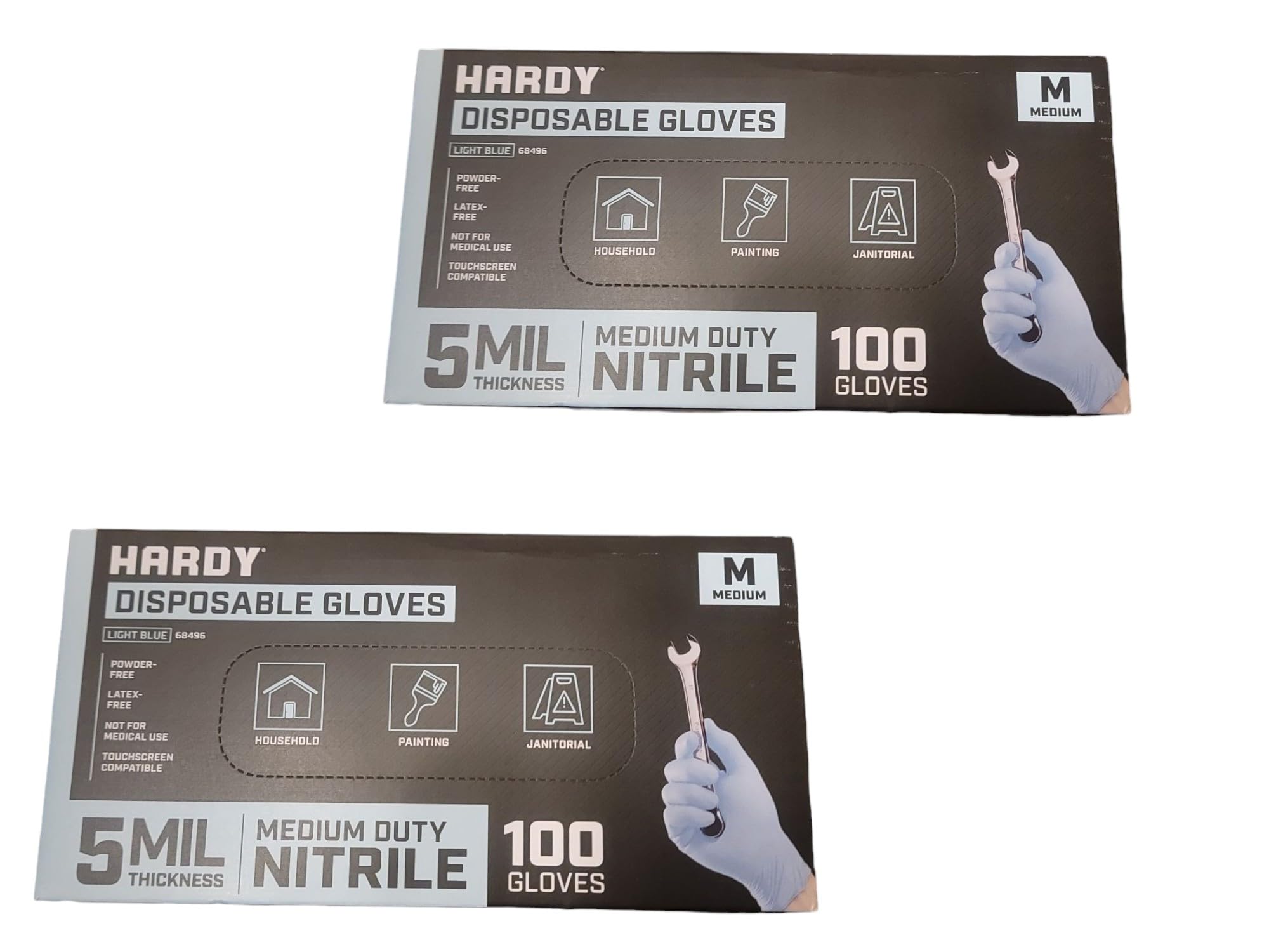 Generic 5 mil Nitrile Powder Free Gloves 100 Pc (Medium) by Hardy - 2 BOXES, Blue