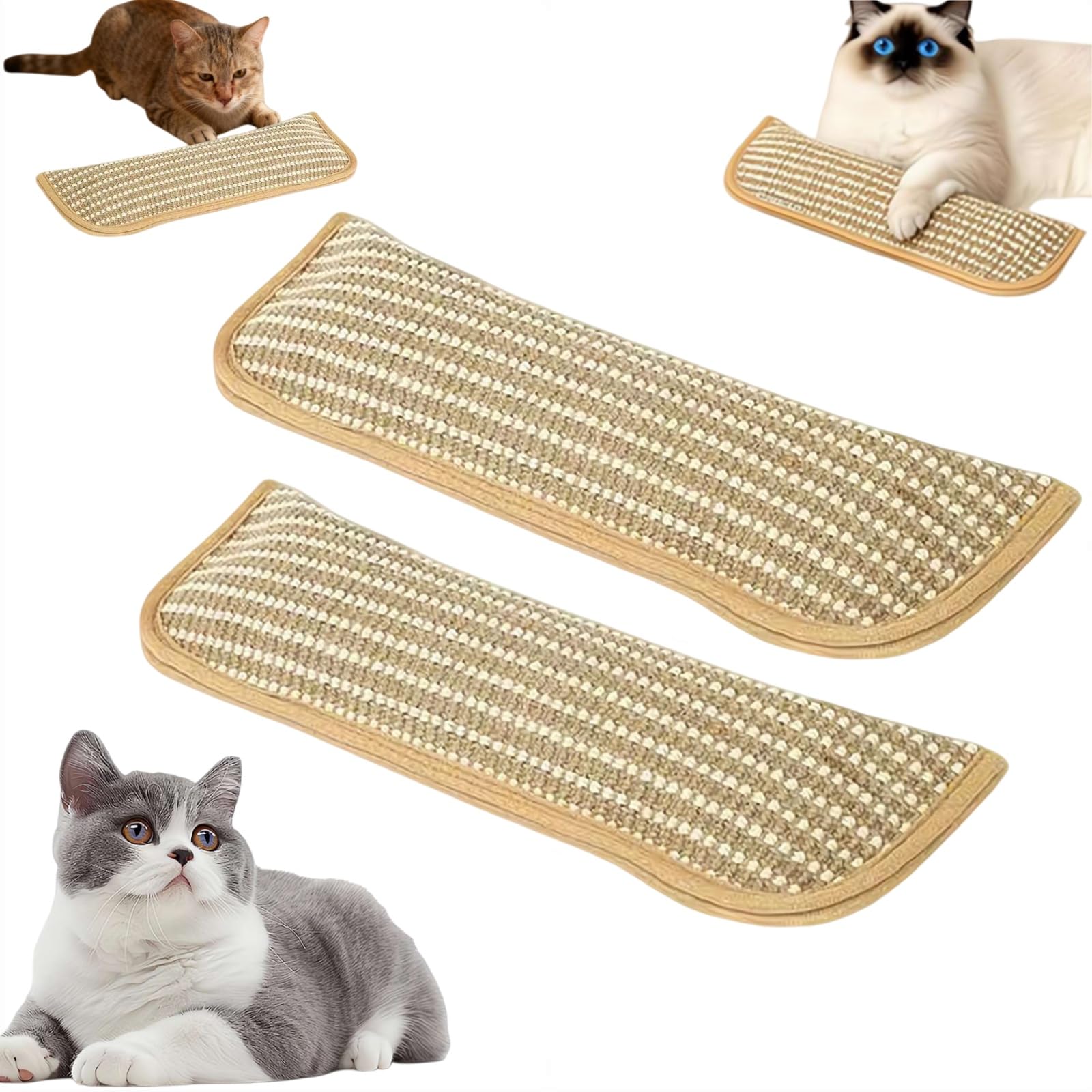 Catnip Toys for Indoor Cats - Cat Toys Pack of 3, Sisal Scratching Pad, Bite Resistant Kitten Teething Toy, 2026 New Interactive Cat Nip Kicker Toy for Anxiety Relief â image 1