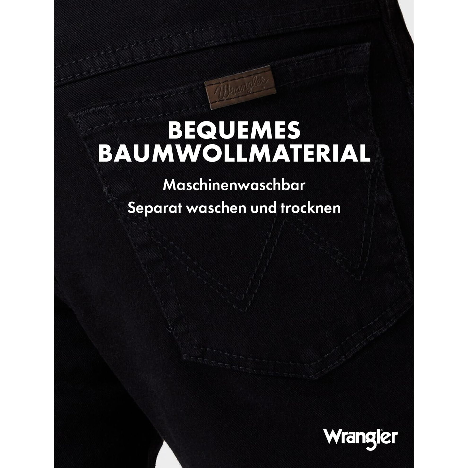Wrangler Herren Jeans Regular - Mid Waist - Regular Fit - Schwarz W30-W44