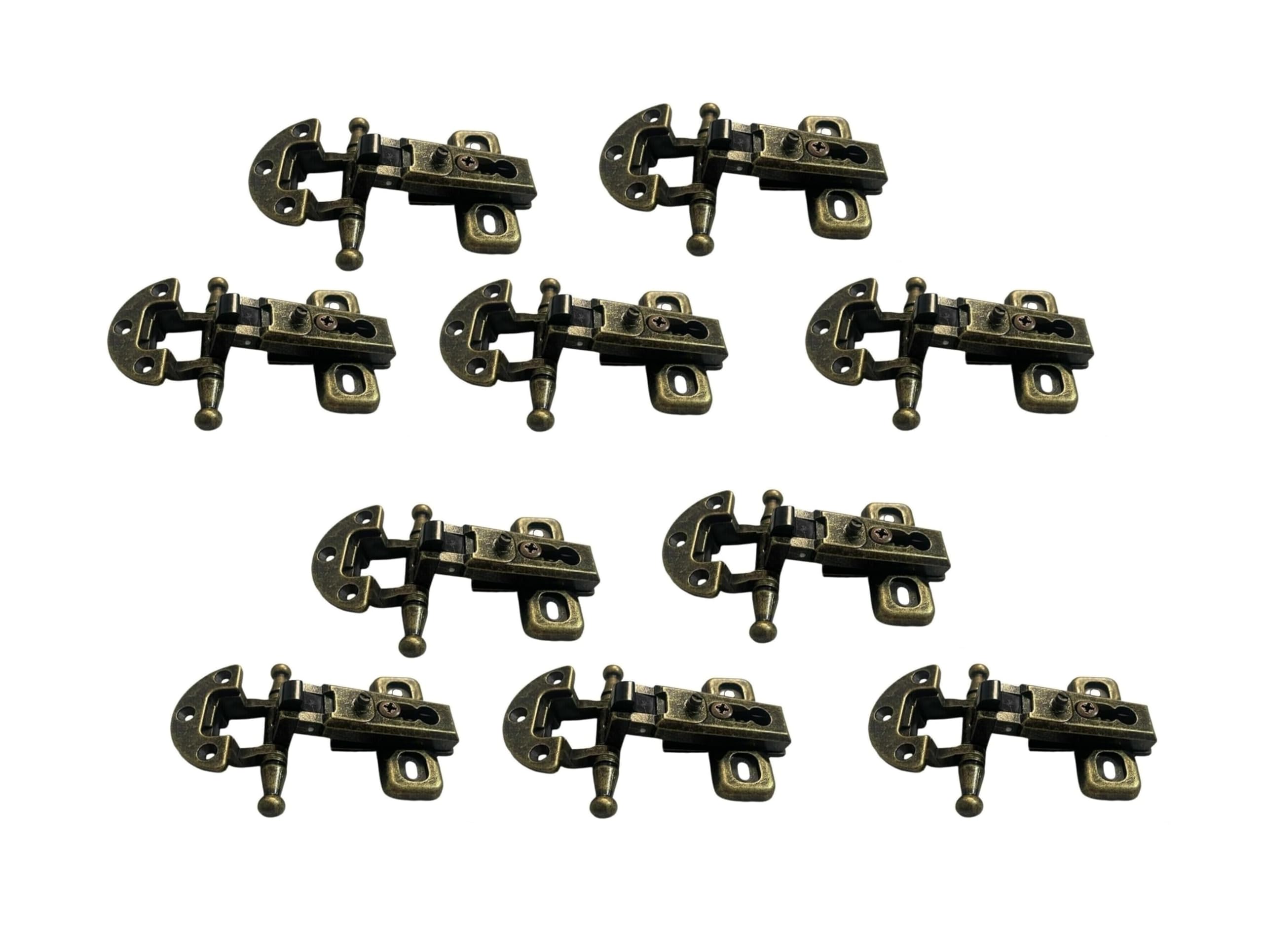 10 Pezzi Cerniere in lega metallica finitura bronzata con scodellino 27 mm e basetta per mobili antichi e ante in battuta - Stile Arte Povera