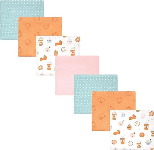 Miniatura 45 de Hudson Baby Paquete de 7 mantas receptoras unisex de franela de algodón para bebé, Dino Friends, talla única Abeja,Azul Verde Dino,Azul