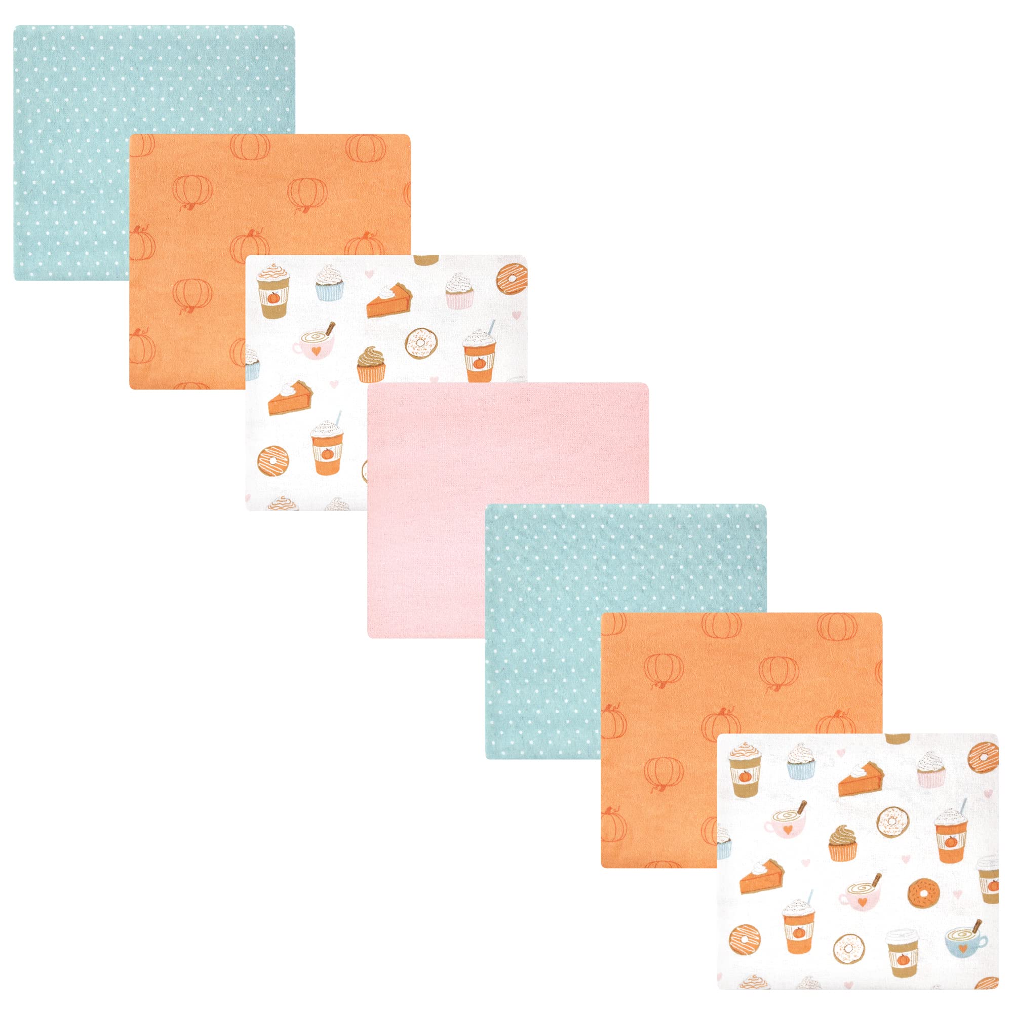 Hudson Baby Unisex Baby Cotton Flannel Receiving Blankets Bundle, Pumpkin Spice, One Size