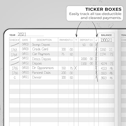 Miniatura 4 de Skyline Registro de cheques - Libro de registro contable para ingresos y gastos - Chequera de transacciones para pequeñas empresas - Cuaderno de