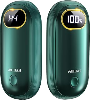 Hand Warmers Rechargeable - Electric Hand Foot Warmers 2 Pack Up to 127.4℉ with 15Hrs Warmth, LED Display & Flashlight, Double-Sided Heating, Hunting Essentials, Gifts for Man Women Raynauds Golf