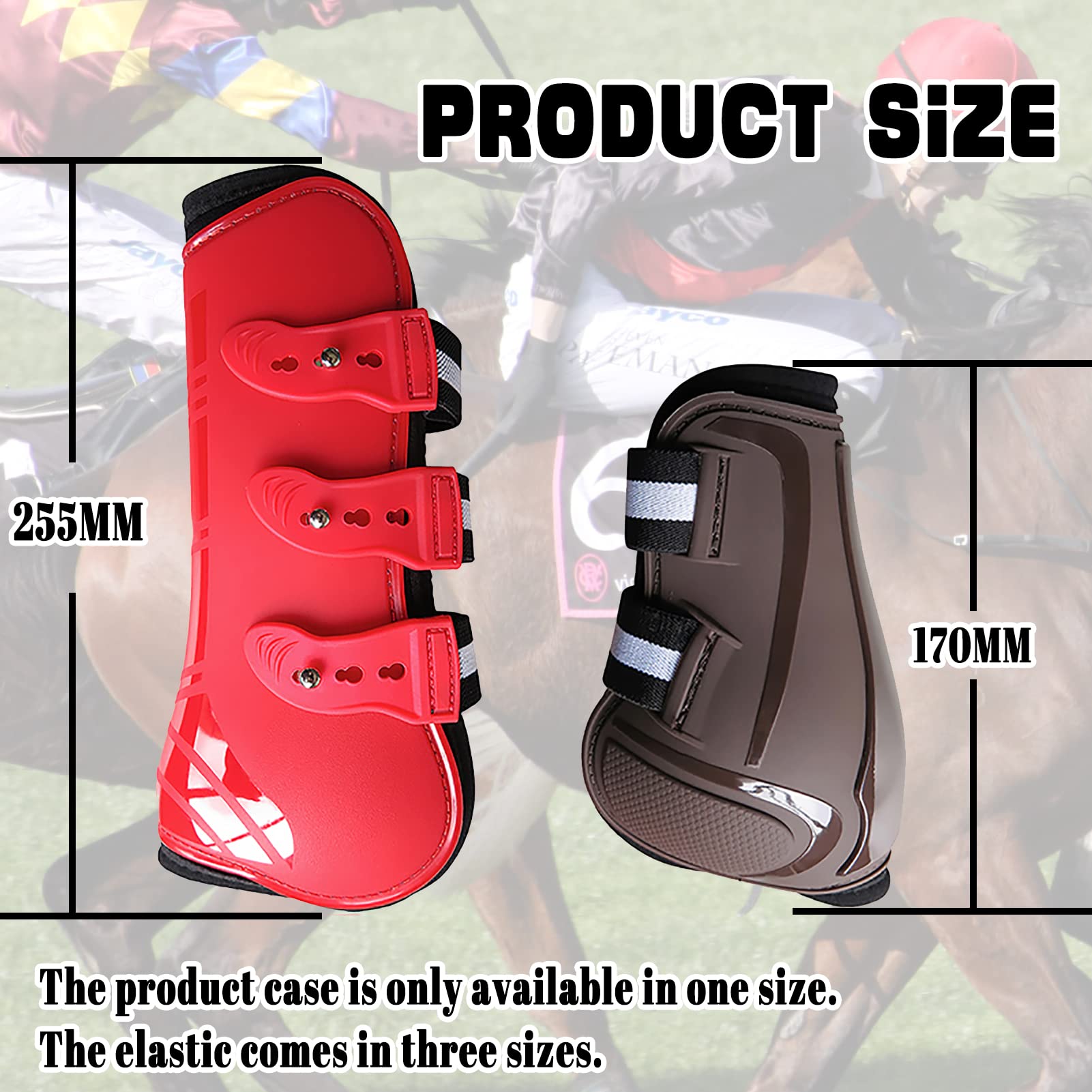 4PCS Protezione per Le Gambe del Cavallo, Stivali Elastici per la Protezione del Cavallo Addensare Stivali da Salto Anteriori in PU Protezione per Le Gambe, Protezione per Le Gambe delle Gambe