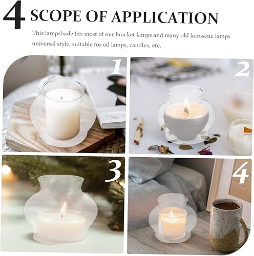 Miniatura 6 de DOITOOL 2 sets pequeña lámpara sombra aceite lámpara reemplazo queroseno luz sombra para huracán 2 unids*2