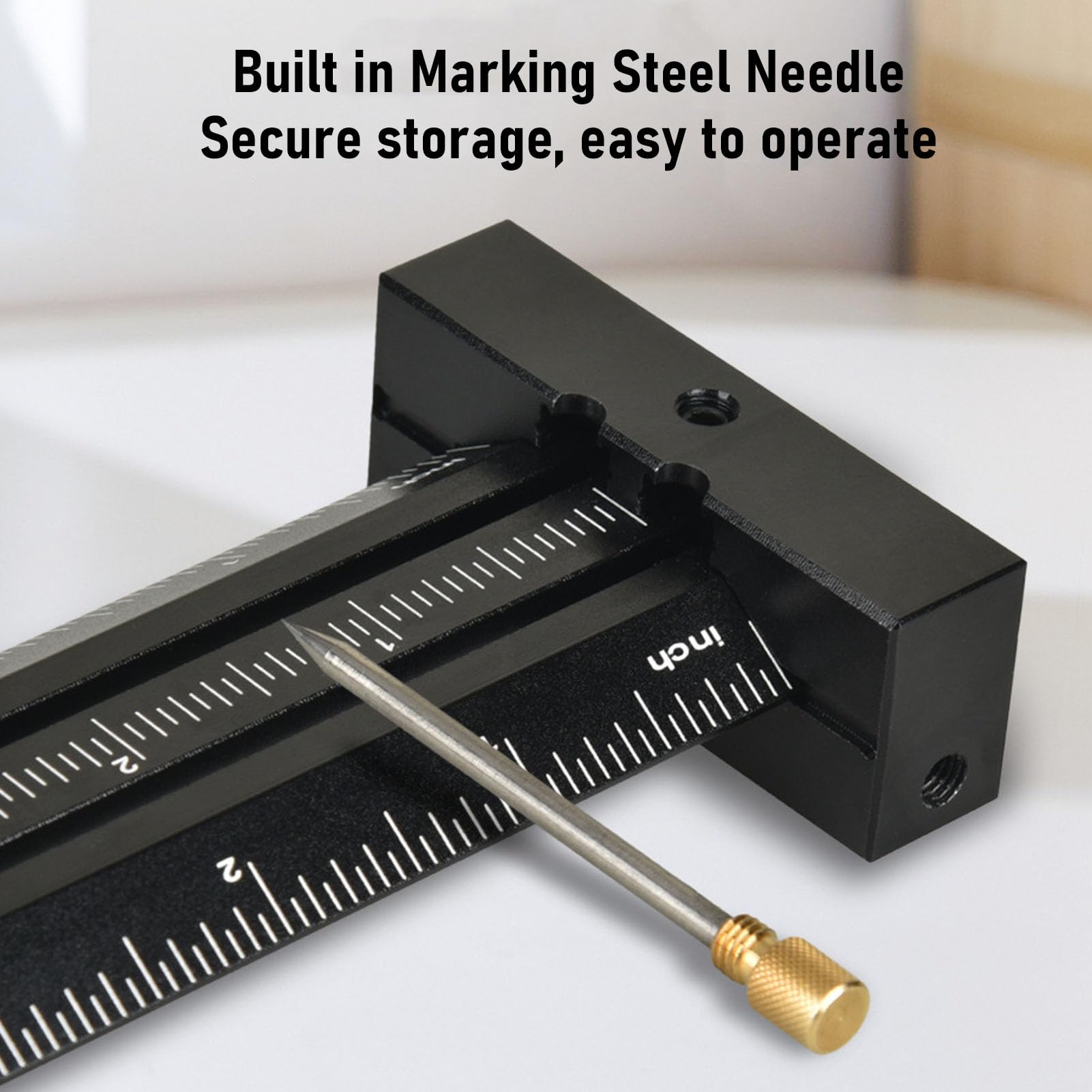 Woodworking T Square 14.96 x 2.68 x 0.91in Aluminum Alloy T Square Ruler Guides Positioning Scribe Tool with Pen Woodworking Ruler Scribing Tool for Carpenter Layout Measuring