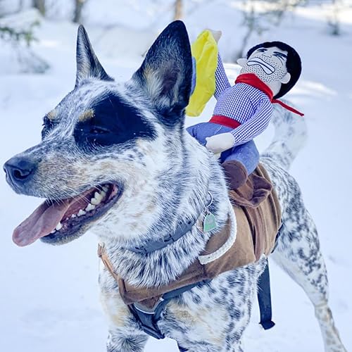 Miniatura 6 de Disfraz de vaquero para perro, ropa para mascotas, estilo caballero con muñeca y sombrero para Halloween, traje de vaquero para perros medianos y
