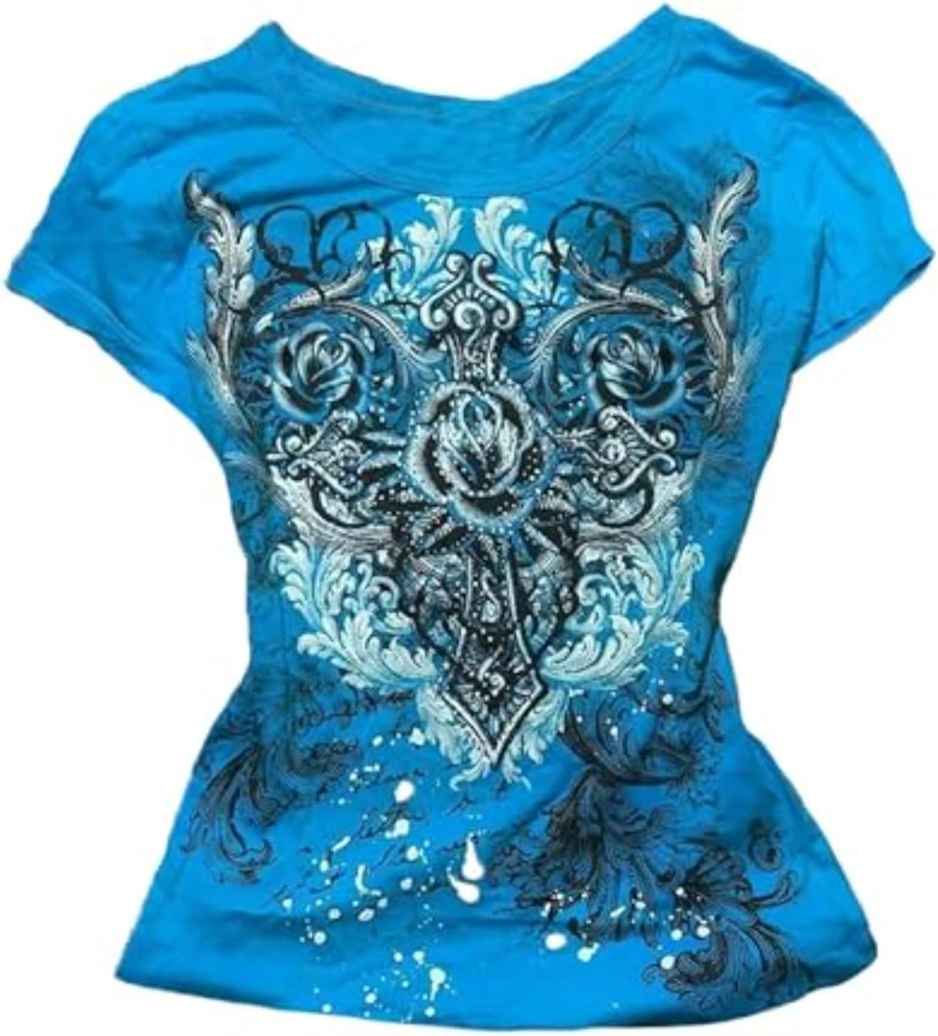 Grunge Shirts Emo Clothes Teen Girls Vintage Graphic Tee Y2k 2000s Goth Top Women Mcbling Short Sleeve Streetwear