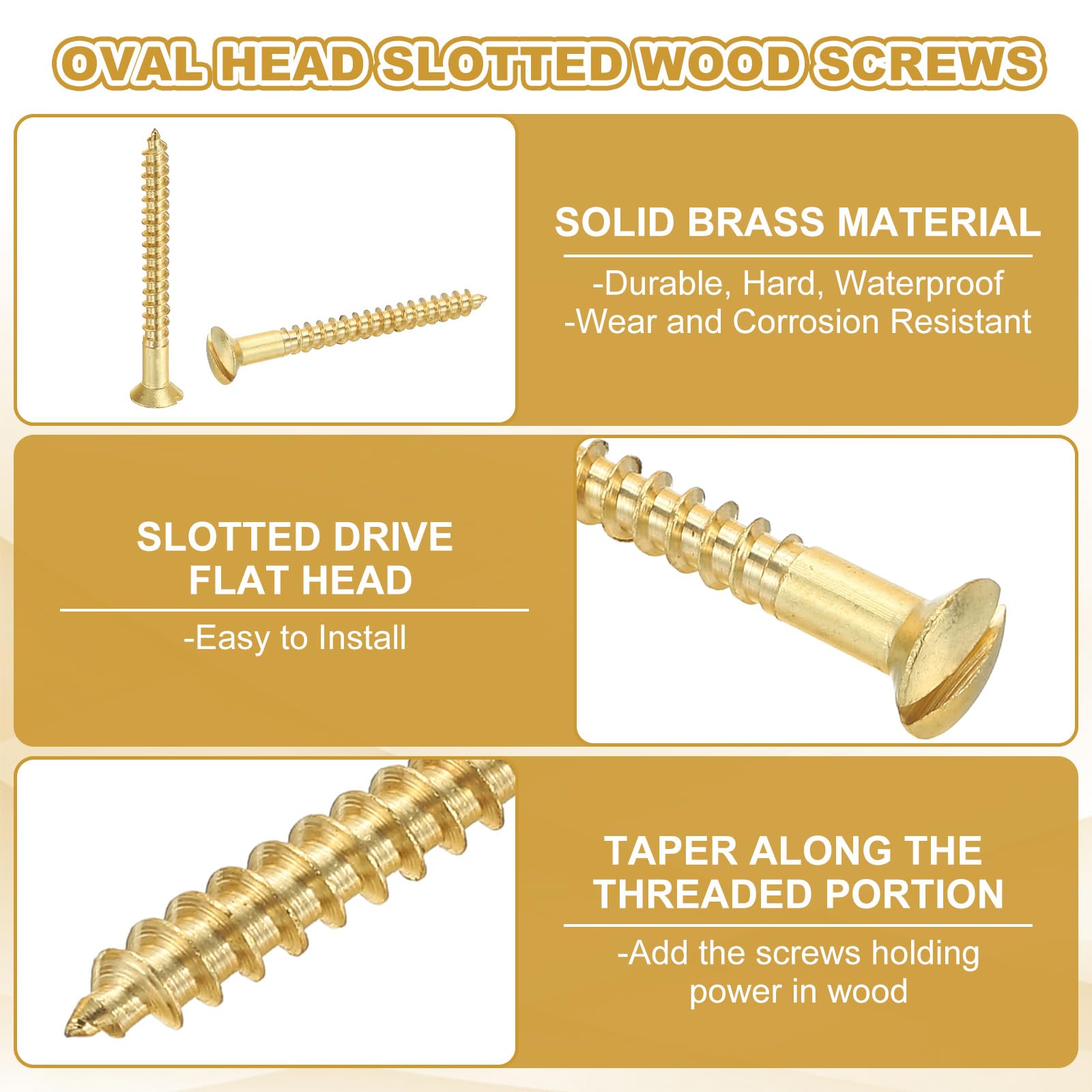 PATIKIL M4 x 40mm Slotted Wood Screw - Image 3