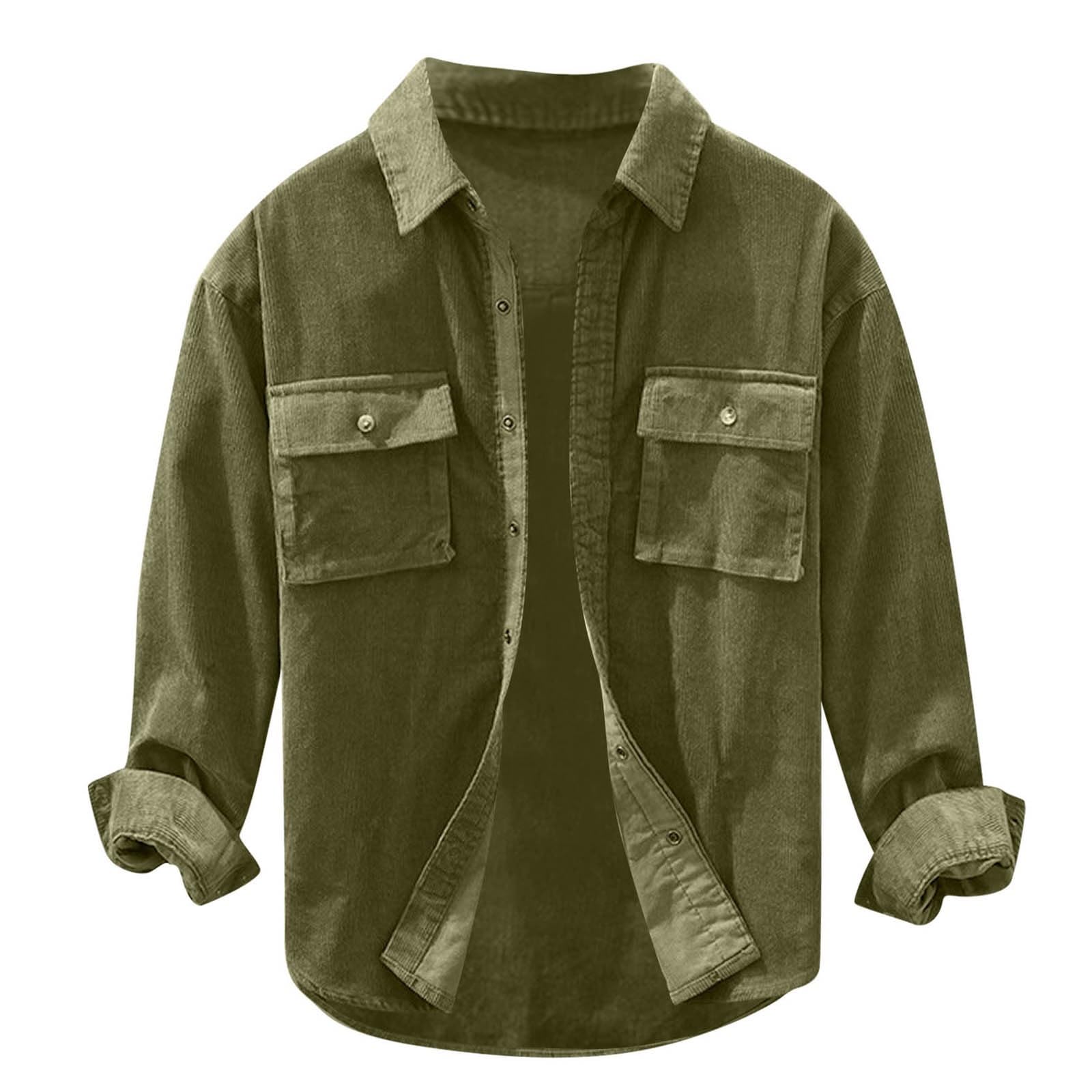 Camicia Uomo Cotone Manica Lunga-Camicia Maniche Corte Uomo-Camicia da Uomo Cargo Primavera E Inverno da Uomo Cappotto da Uomo Tascabile Casual Allentato Etnico