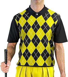 V-Neck Argyle Golf Sweater Vests - GolfKnickers: Mens - Pullover - (A-ZZ)