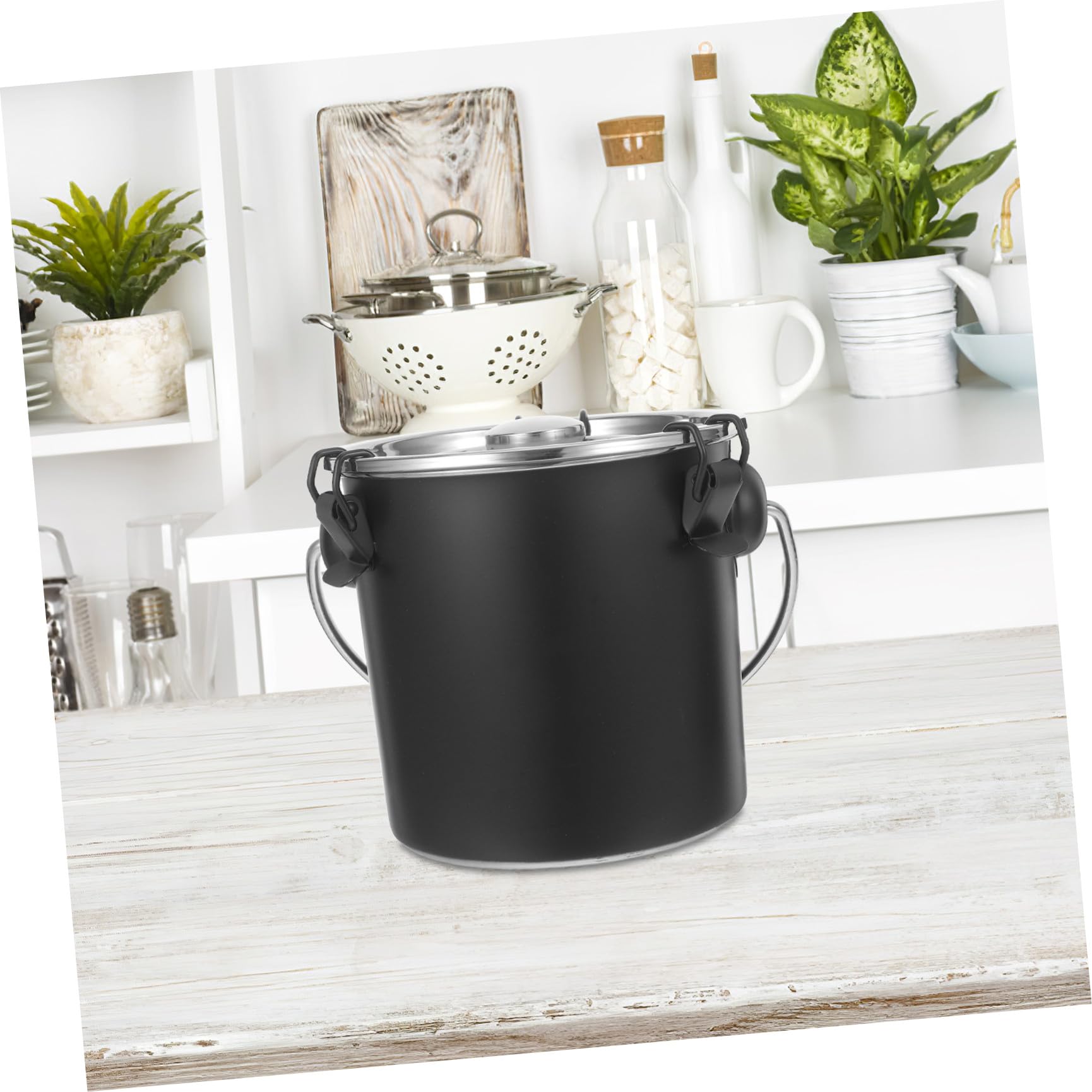 DOITOOL Contenitore Salvaspazio e Portatile per Estinzione Barbecue in Acciaio Inox Nero Design Rotondo Leggero e Resistente per Picnic ed Eventi All'aperti