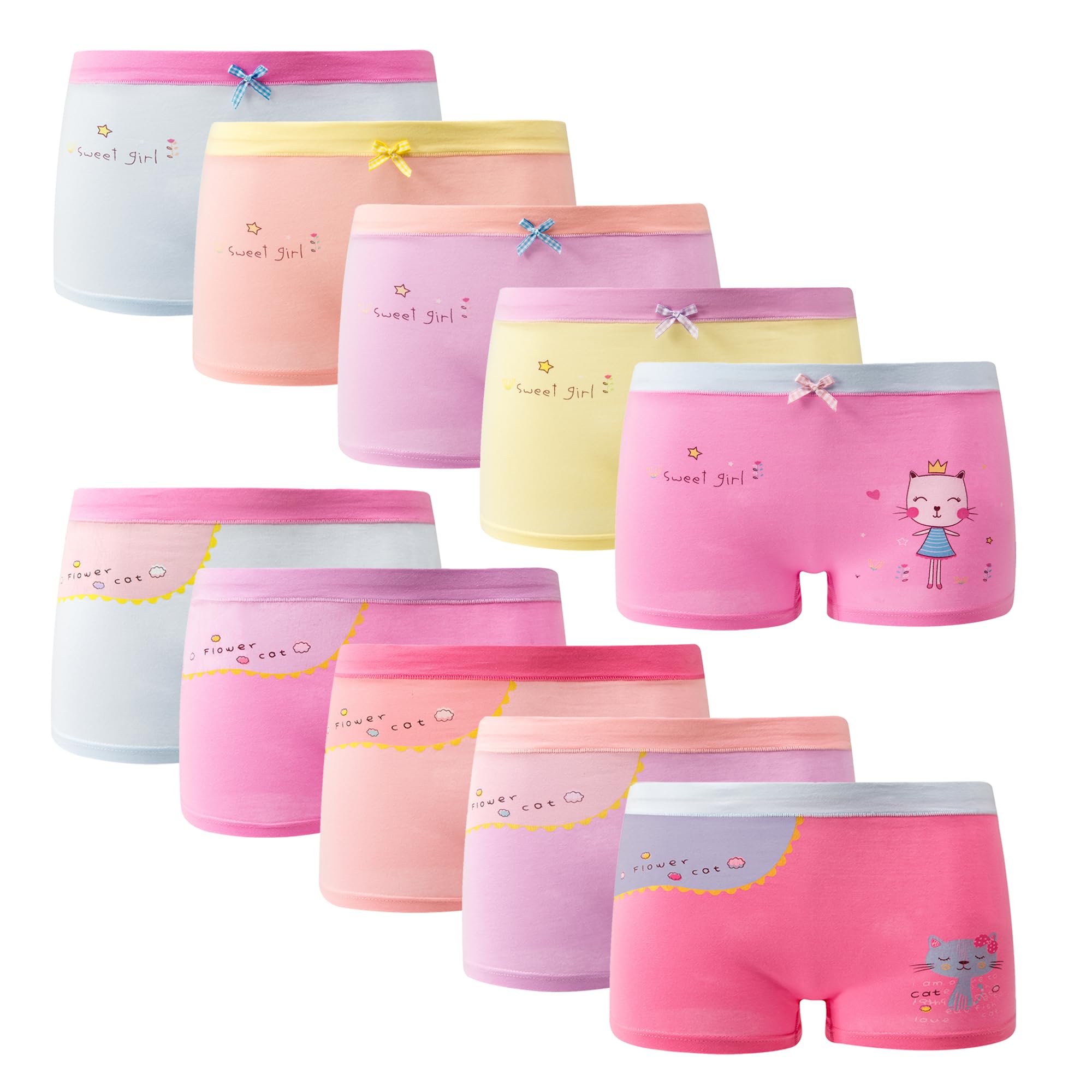 Girls Cotton Underwear Soft Boy Shorts Kids Boxer Briefs Panties Pack of 5