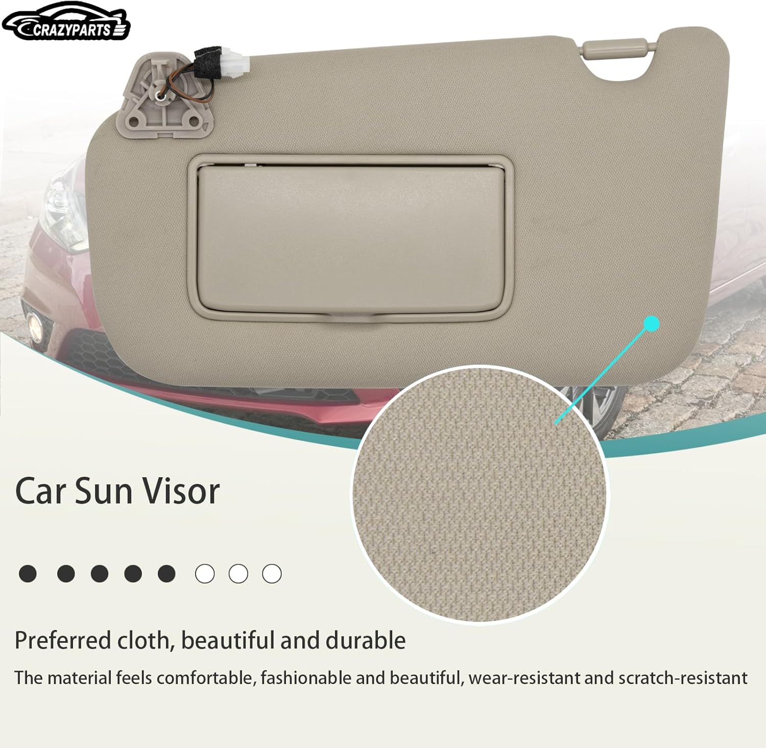 Driver Side Sun Visor Compatible with Nissan Sentra 2013-2019 Sun Shade with Light Replacement 96401-3SG8A Color: Beige