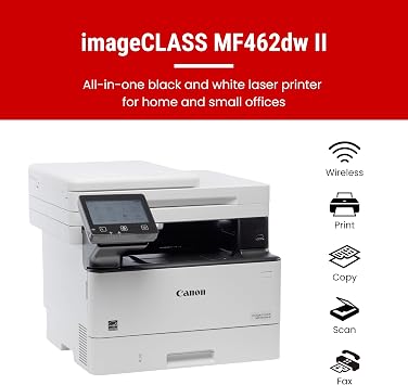 Canon imageCLASS MF462dw II - Monochrome Wireless Duplex Laser Printer with Print, Copy, Scan, Fax, Expandable Paper Capacity, 37 PPM
