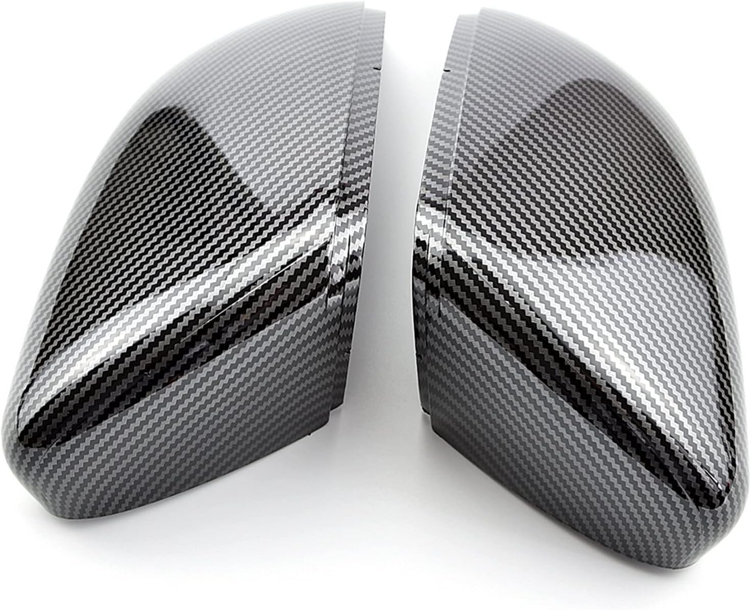 KCKEM Car Exterior Wing Mirror Cap for VW Golf 6 MK6 GTI 6 R20 Golf 6 R Touran,Left Right Side Mirror Housing Frame Car Rearview Caps Replacement Cover,B-1 pair Carbon Look black