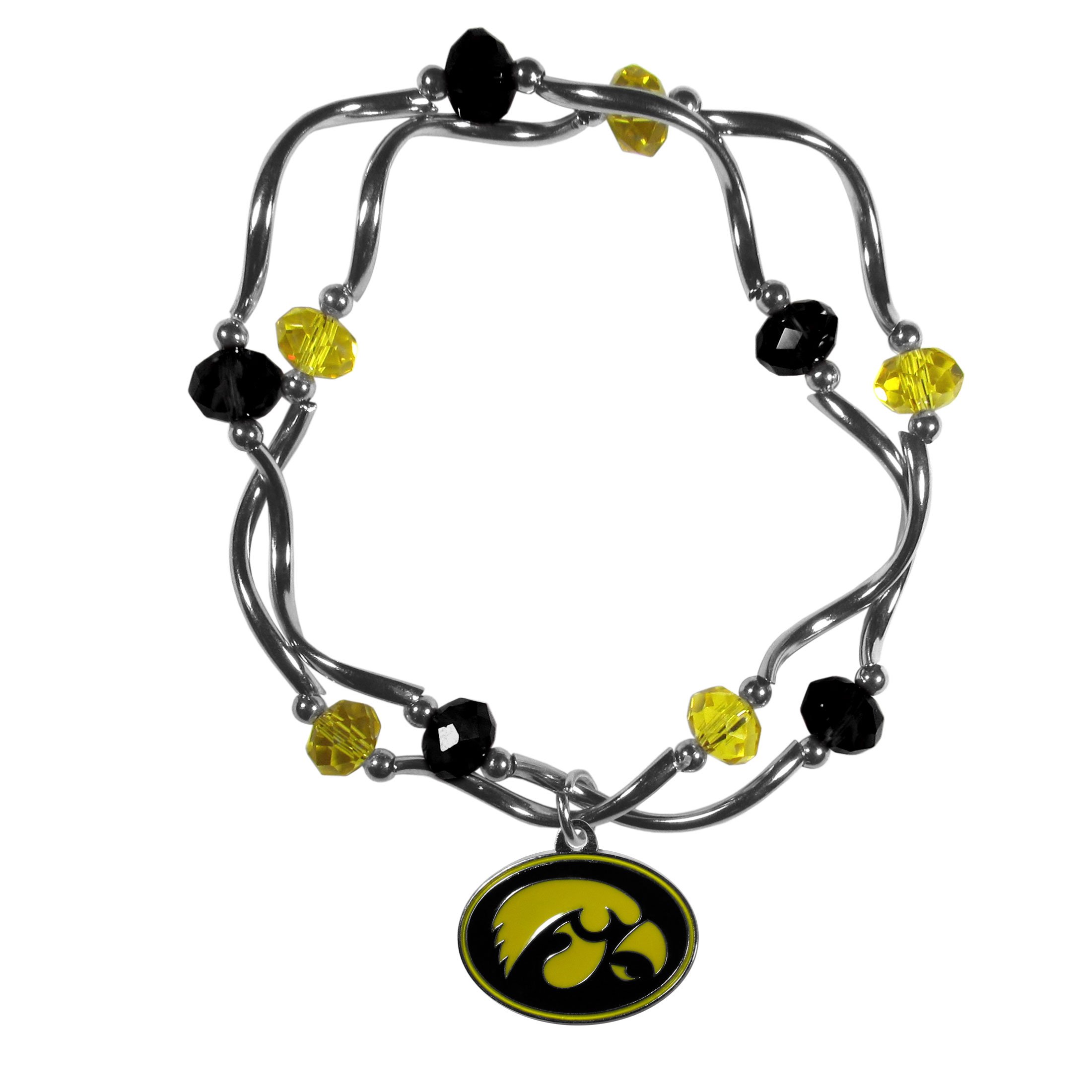 NCAA Siskiyou Sports Womens Iowa Hawkeyes Crystal Bead Bracelet One Size Team Color