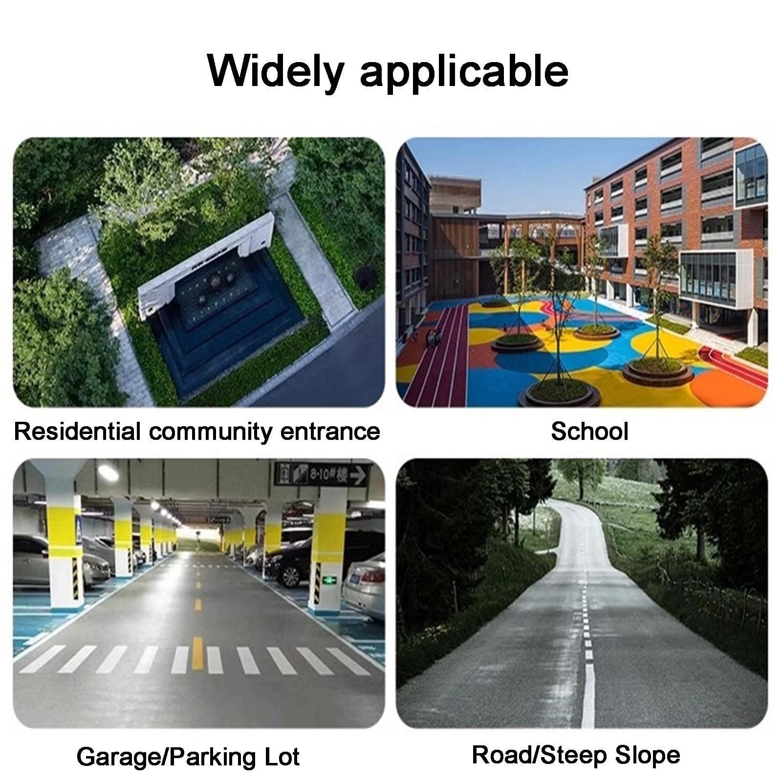 2 Reductores de Velocidad, Llamativos Reductor de Caucho, con Película Reflectante Arrow, Diseño Modular, para Grava, Asfalto y Hormigón