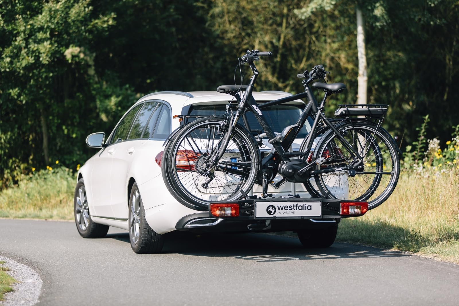 Westfalia Portabicicletas Bikelander Classic para Enganches | para 2 Bicicletas | Apto para Bicicletas Eléctricas | Plegable