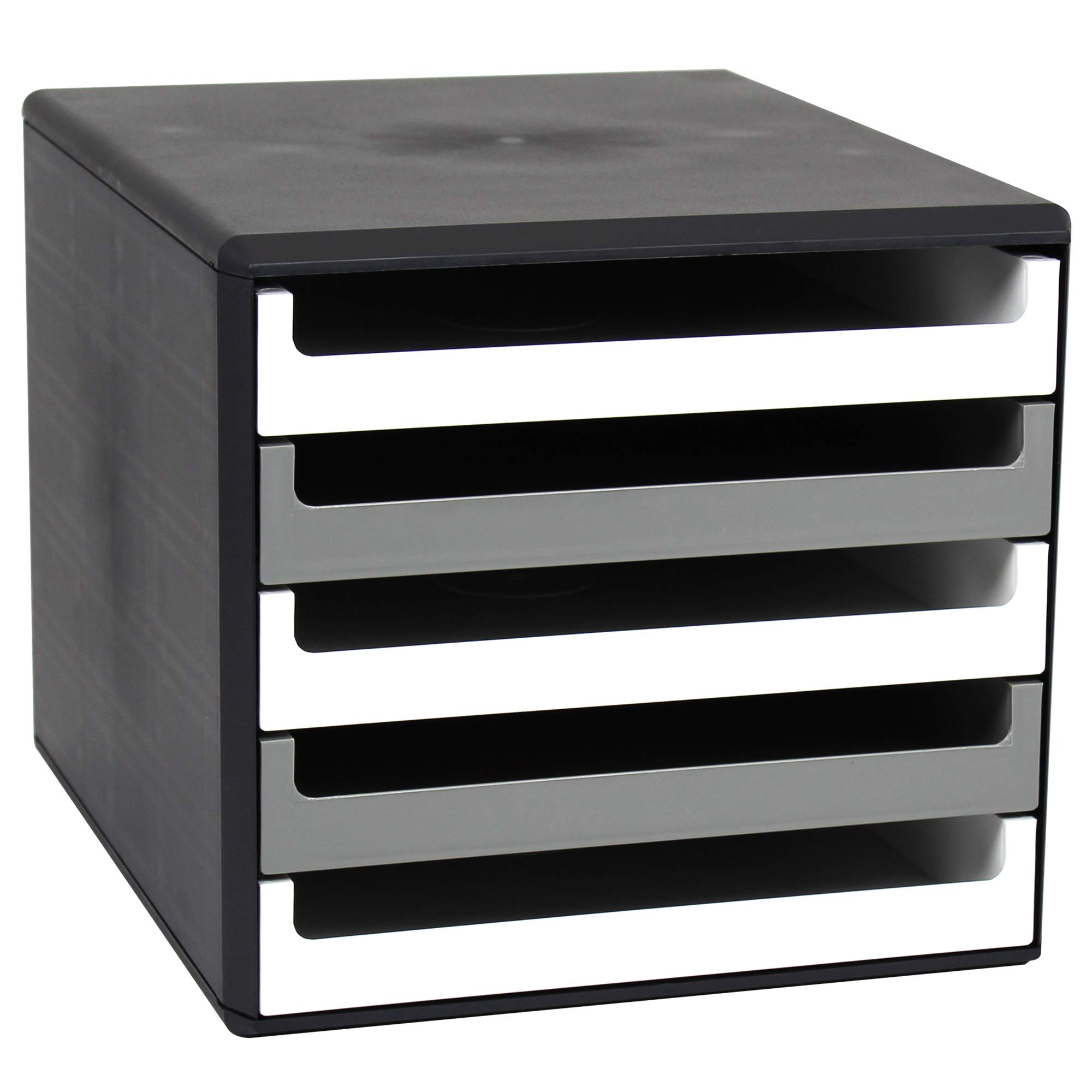 Boîte de rangement à tiroirs Metzger + Mendle blanc et gris