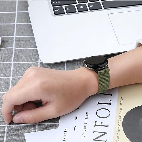 Miniatura 7 de Oumida Correa elástica de nailon solo compatible con Google Pixel Watch Band para mujeres y hombres, correas trenzadas elásticas suaves y ajustables