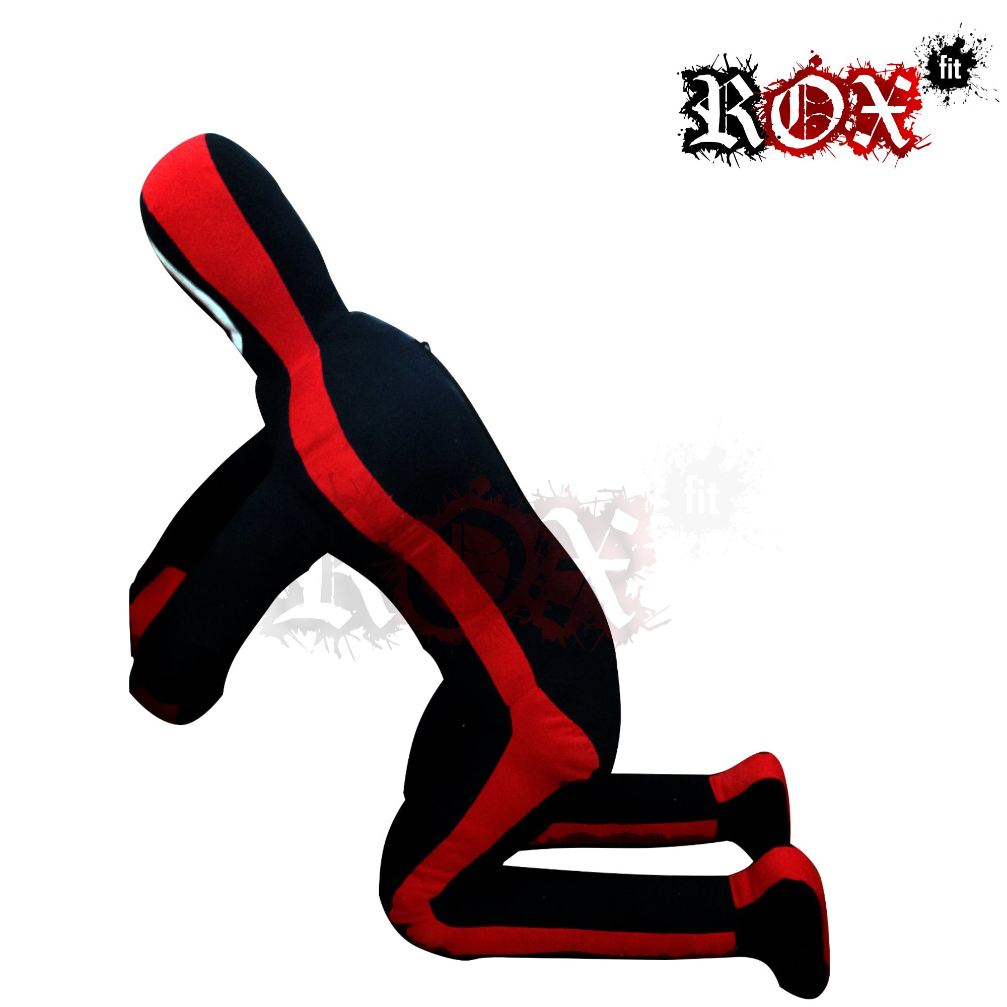 ROX Fit Grappling Dummy MMA Realistic Judo Punching Bag Grappling Dummy - Sitting Position - Hands Front Black Red (4 Foot (48