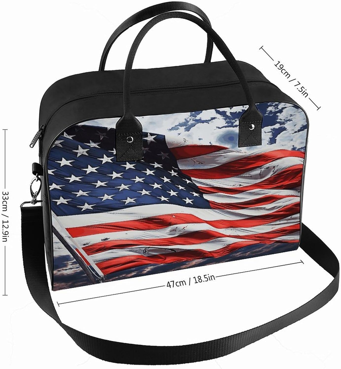 US Flag Laptop Bag with Shoulder Strap image 2