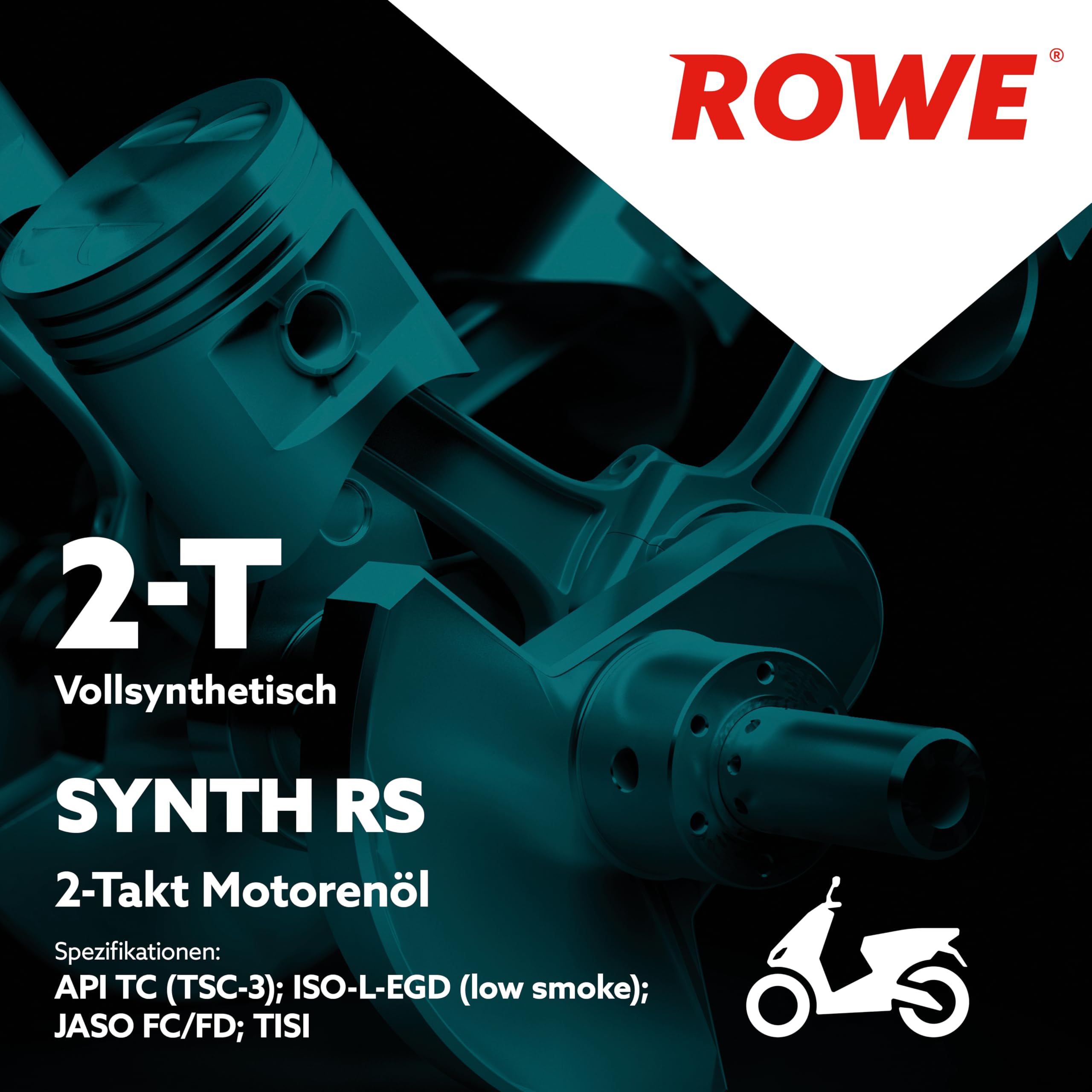 ROWE HIGHTEC Synth RS 2-T, 5 Liter, vollsynth. Ultra-High-Performance 2-Takt- Motorenöl | Vollsynthetisches Ultra-High-Performance 2-Takt-Motoröl für luft- und wassergekühlte Motoren, Art. Nr. 20032