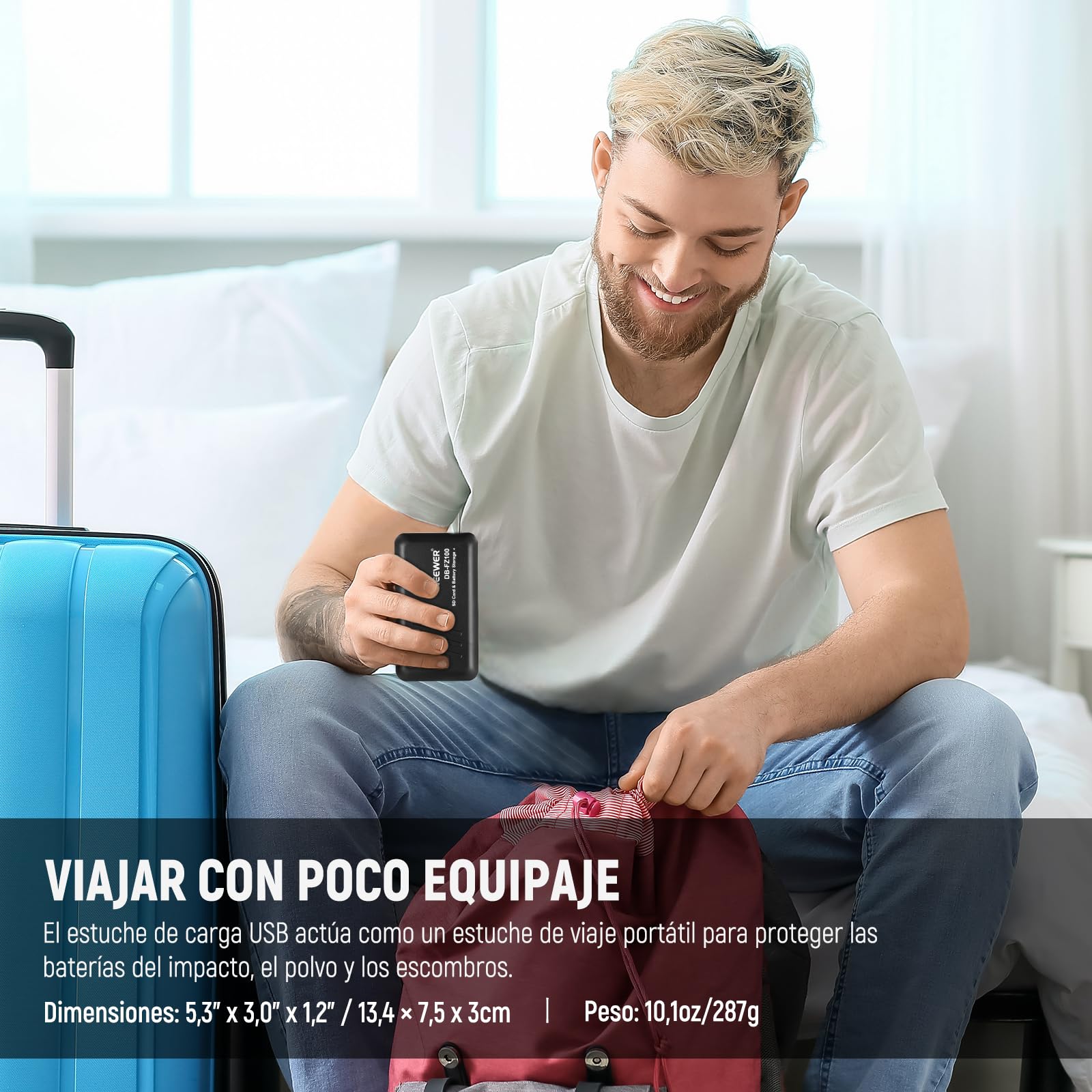 NEEWER Paquete de 2 2280mAh NP-FZ100 Baterías Repuesto con Cargador Dual Cable Micro USB, Compatible con Sony ZV-E10II A9III A7CII ZV-E1 A7III A7IV FX3 FX30 A6700 A1 A7C A7CR A7RIV A7RV A7SIII A9II