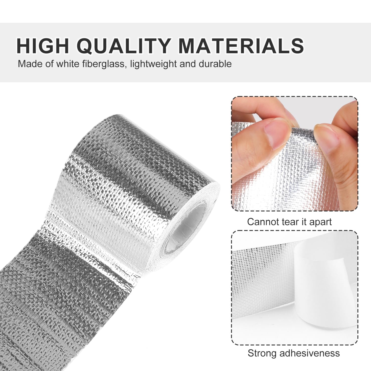 Nastro Isolante Termico Per Scarichi Moto/Auto - 5m X 5cm Argento Con 2 Fascette - Foto 6