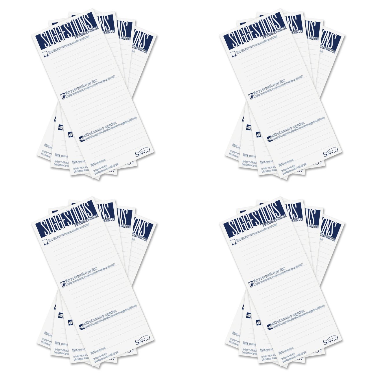 Safco Products Refill Suggestion Box Cards, 4231, 4 Packs