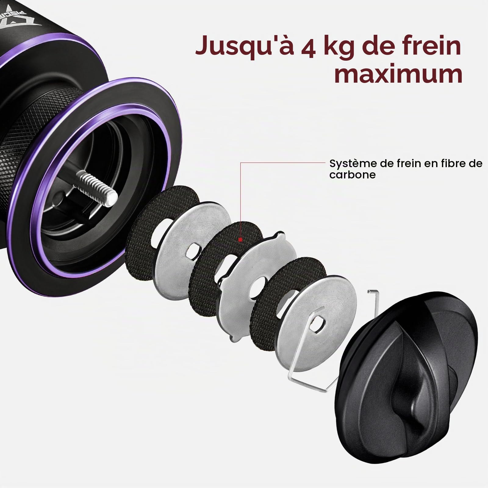 Piscifun Viper X Moulinet de pêche Haute Vitesse 5,2:1/6,2:1, 10 + 1BB, léger et Ultra Lisse, en Fibre de Carbone, traînée maximale de 15 kg, Taille 500-5000