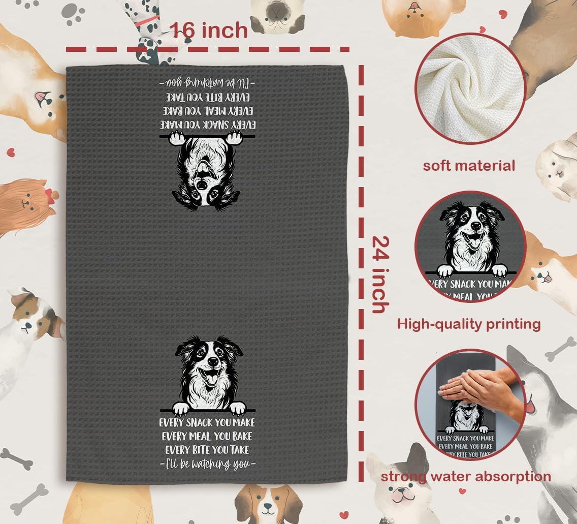Funny Kitchen Towels, Every Snack You Make Every Meal You Bake Dish Towels, Australian Shepherd Dog Gifts for Dog Lovers, Hand Towels for Bathroom, 16x24in - Image 7