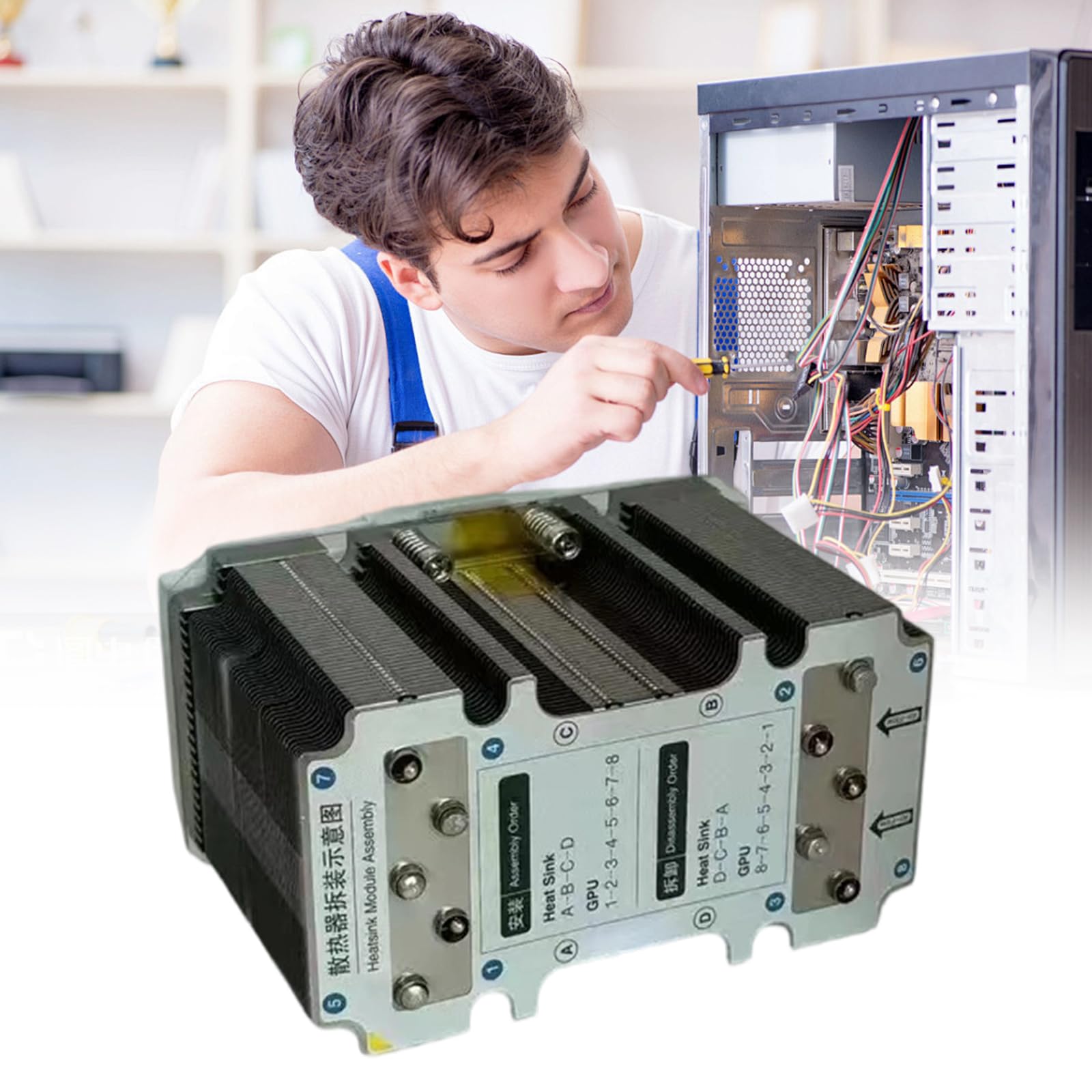 Disipador de calor industrial portátil de repuesto para ventilador de disipación de calor para V100 SXM2 GPU tarjeta gráfica ventilador disipador de calor