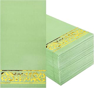 Vuzvuv 42 Pack Disposable Napkins(Sage Green floral) | Party Dinner Hand Napkin Guest Towel for Party Supplies Decorations Table Decor Bathroom