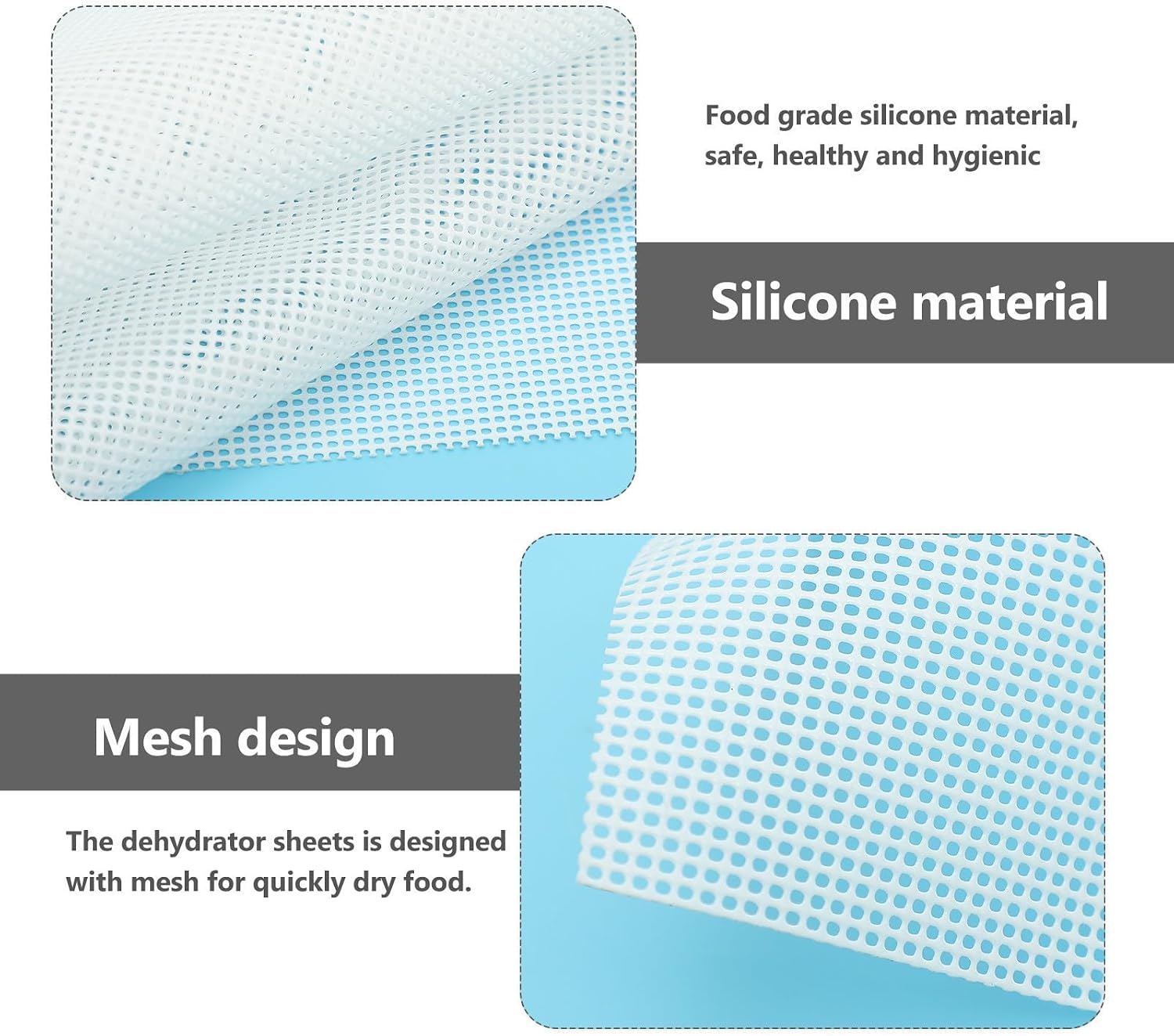 6 Pack Silicone Dehydrator Sheets Non Stick Reusable Food Drying Mats