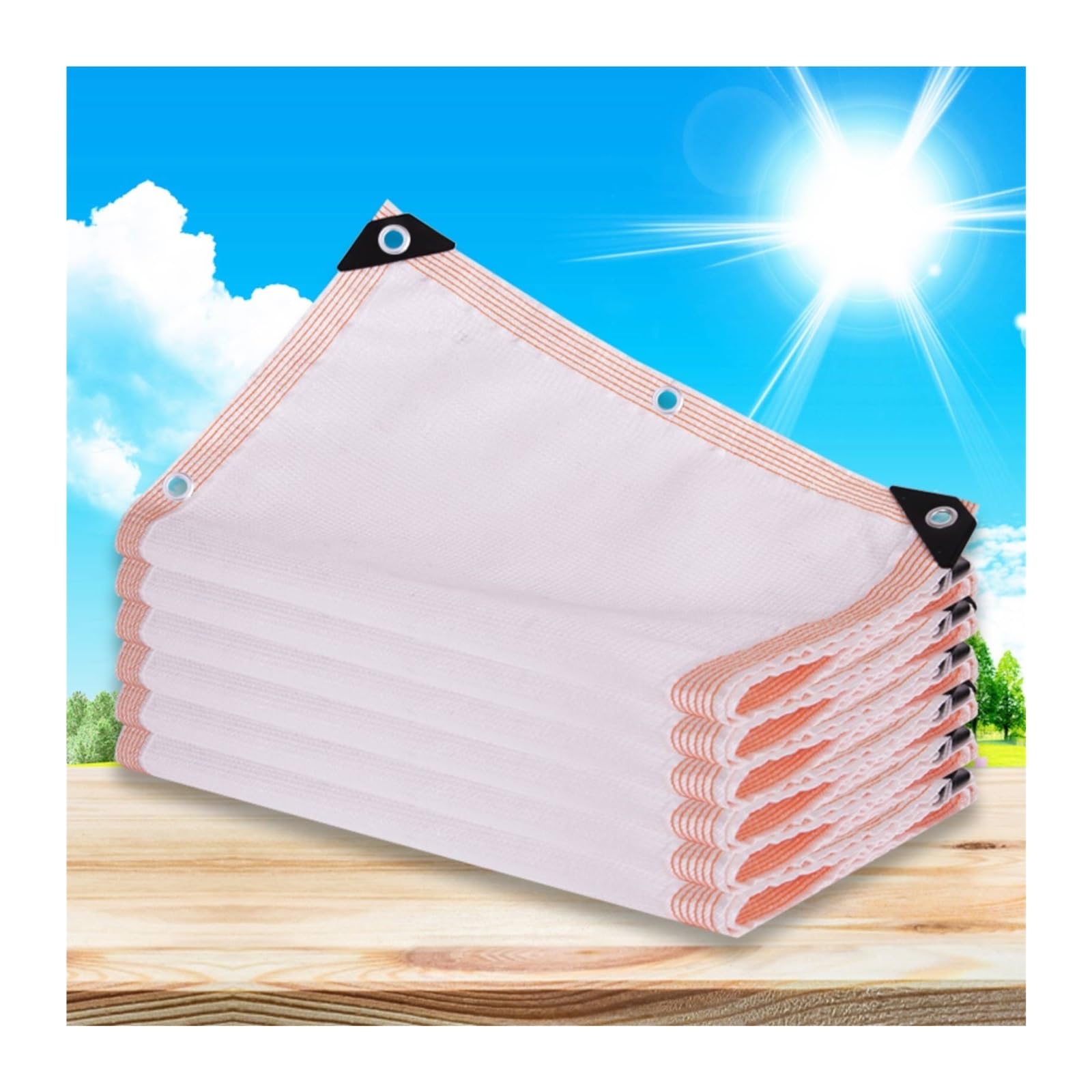 Filet solaire de protection UV avec bords épais renforcés pour camping durable
