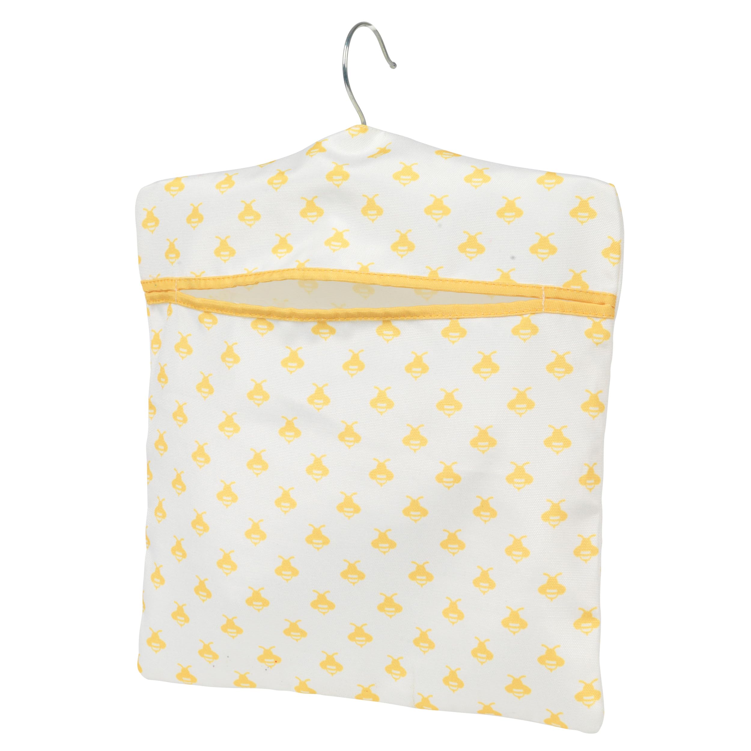 Kleeneze Busy Bee Peg Bag – Clothespin Storage Bag, Holds Up to 50 Pegs, Convenient Hanging Hook for Washing Line/Rotary Airer, Laundry Clips Storage Sack, Indoor/Outdoor, 33 x 30 cm