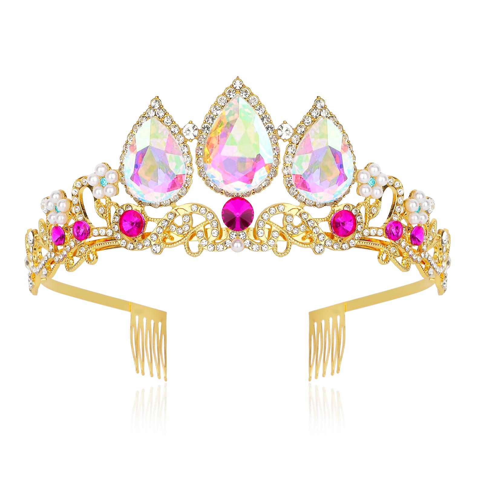 Ondder Princess Crown for Girls Birthday Tiara Shiny Crown and Tiara for Women Girls Coronas Para Niñas Princess Accessories