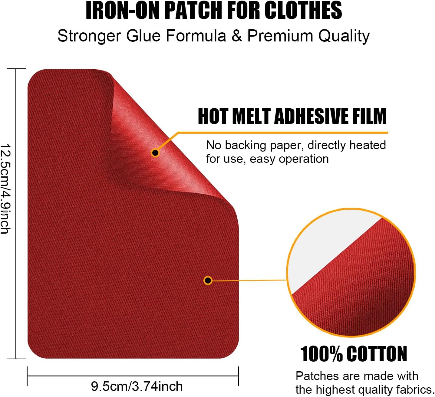 Iron on Patches for Clothes Fabric Repair, 20 PCS Multi-Colored Reparing Decorating Kit for Ripped Inside & Outside Pants, Jeans, Jacket, Tents, Hat, Canvas(9.5 cm x 12.5 cm)